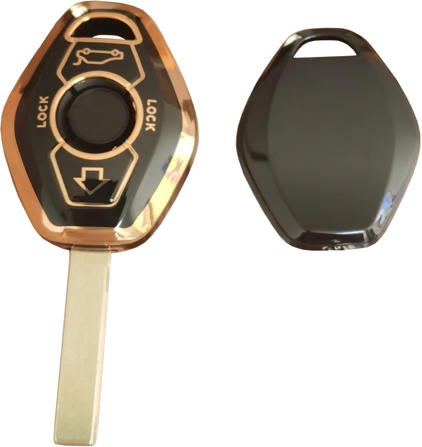 QIXIUBIA for BMW Key Fob Cover Keyless Entry Remote Control Key Case Protector with Keychain Fit for BMW 3 5 7 Series M3 M5 M6 X3 X5 Z3 Z4 Z8 LX8FZV (For BMW B, Black) image number 4