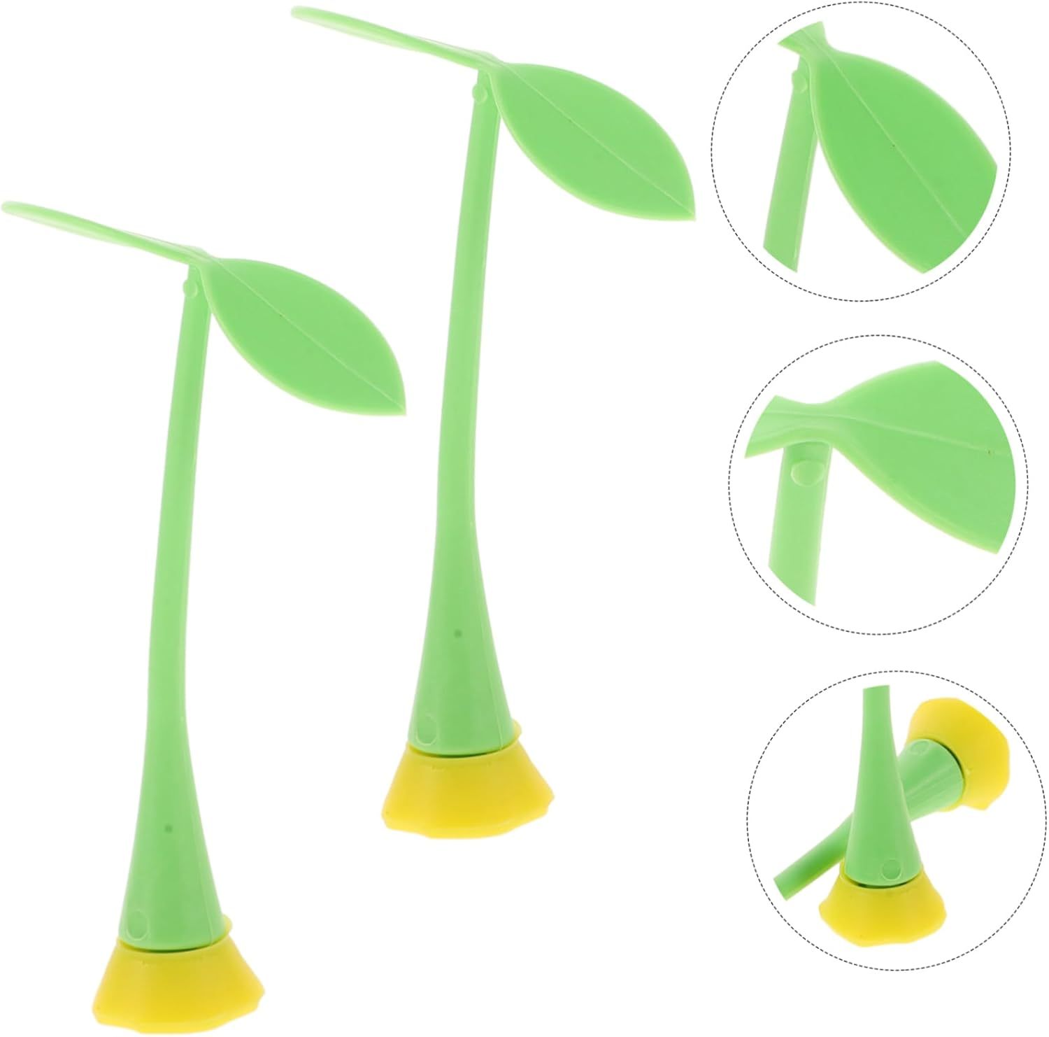 BELLIFFY Creative 3D Car Roof Bean Sprout Decoration 2Pcs Cute Rubber Sprout Stickers for Boys and Girls Bicycles and Motorcycle Helmets Yellow Base Universal Fit image number 5