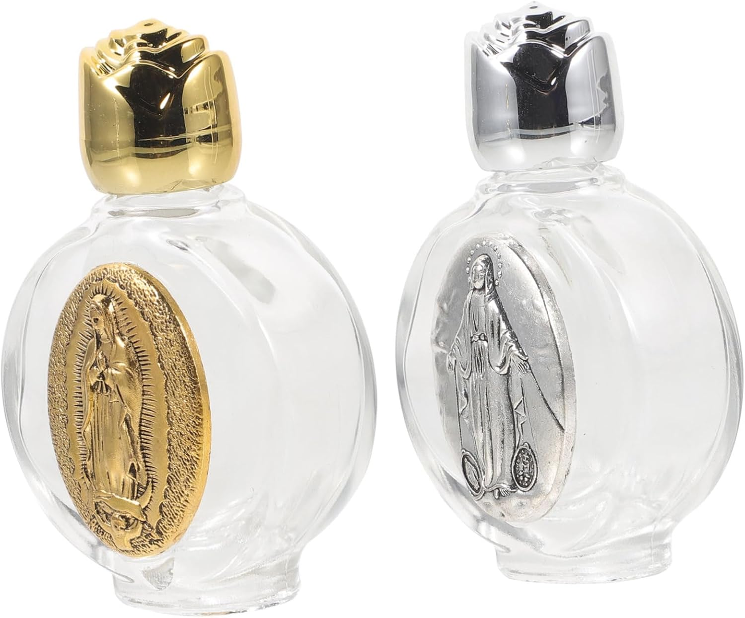 COHEALI 4Pcs Refillable Holy Water Bottle Small Glass Empty Container for Catholic Blessing Portable Use image number 6