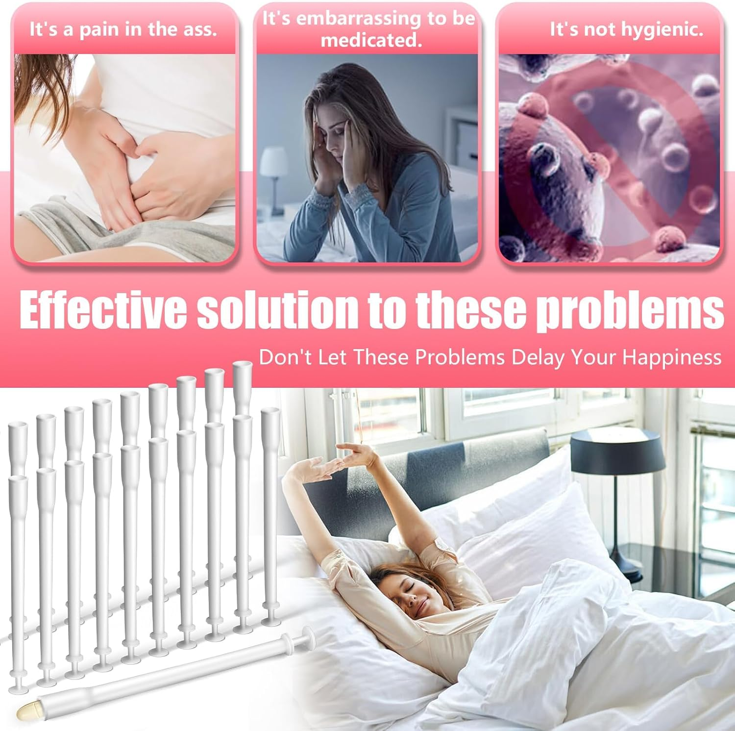 Suppository Applicator, 20 Pcs Vaginal Cream Applicator, Disposable Vaginial Applicators for Most Boric Acid Suppositories, Pills, Tablets and Size 0 and 00 Capsules, Individually Wrapped image number 2