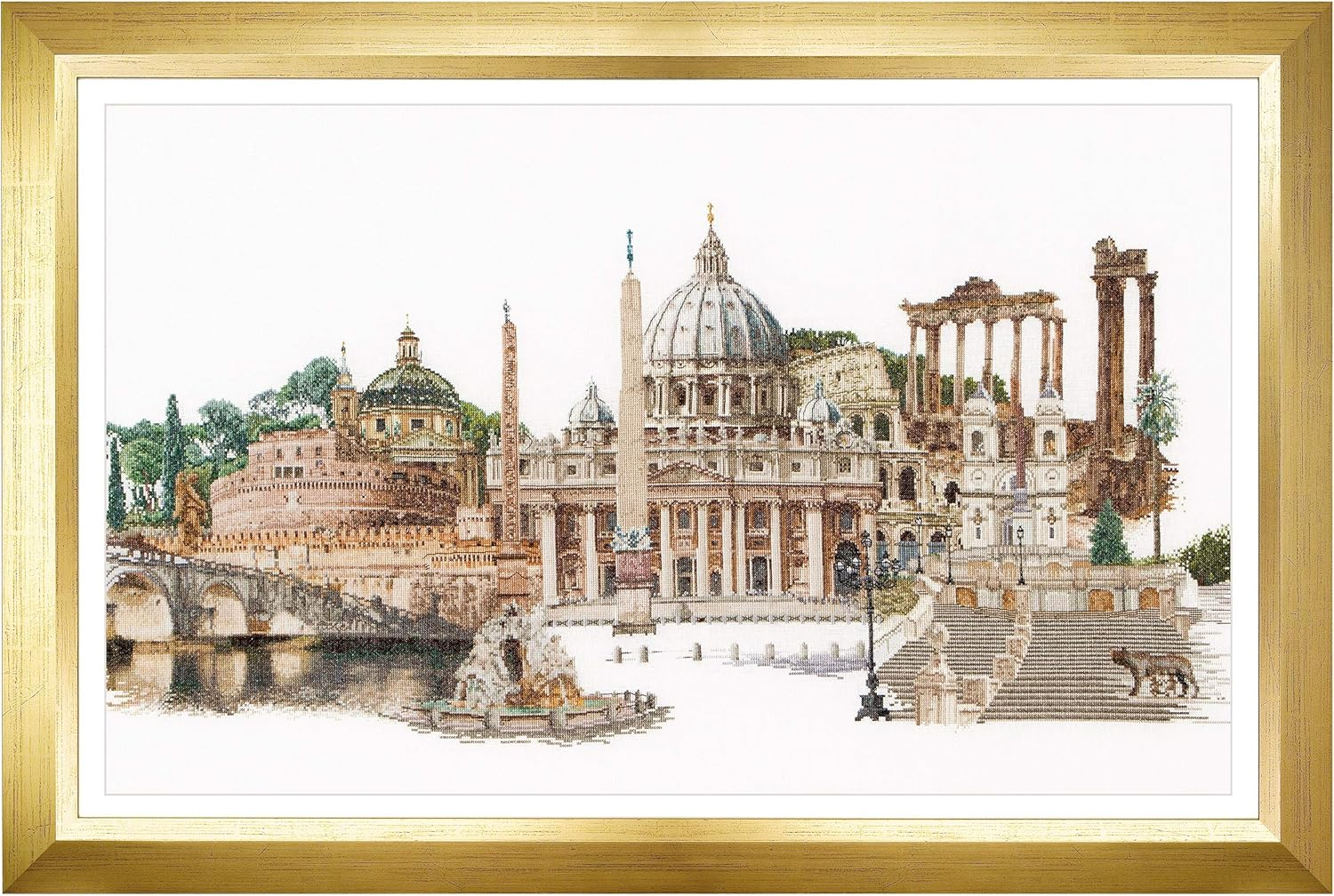 Thea Gouverneur Rome on Linen Cross Stitch Kit-31-Inch X 19.75-Inch 36 Count