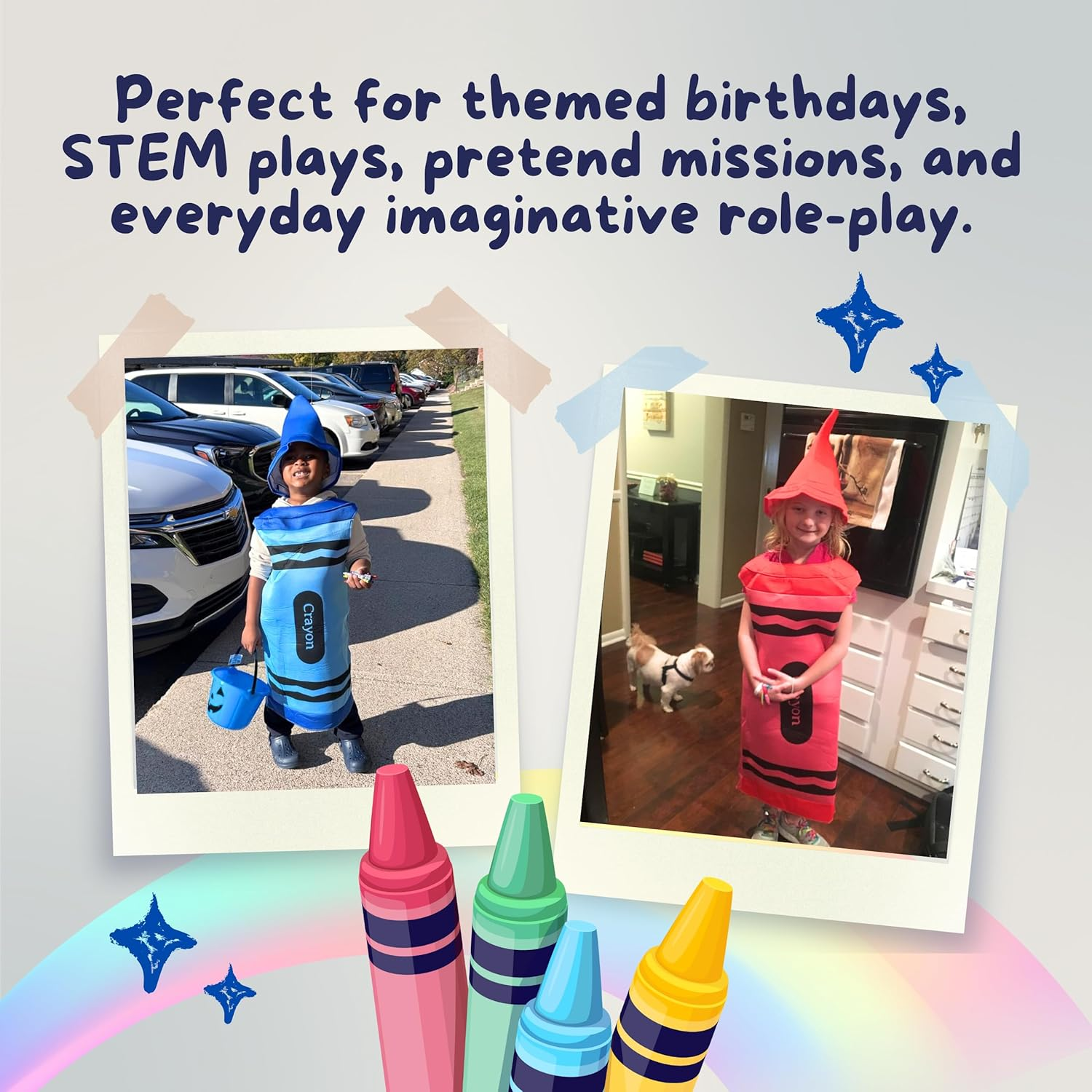 Dress up America Kids Green Crayon Costume image number 6