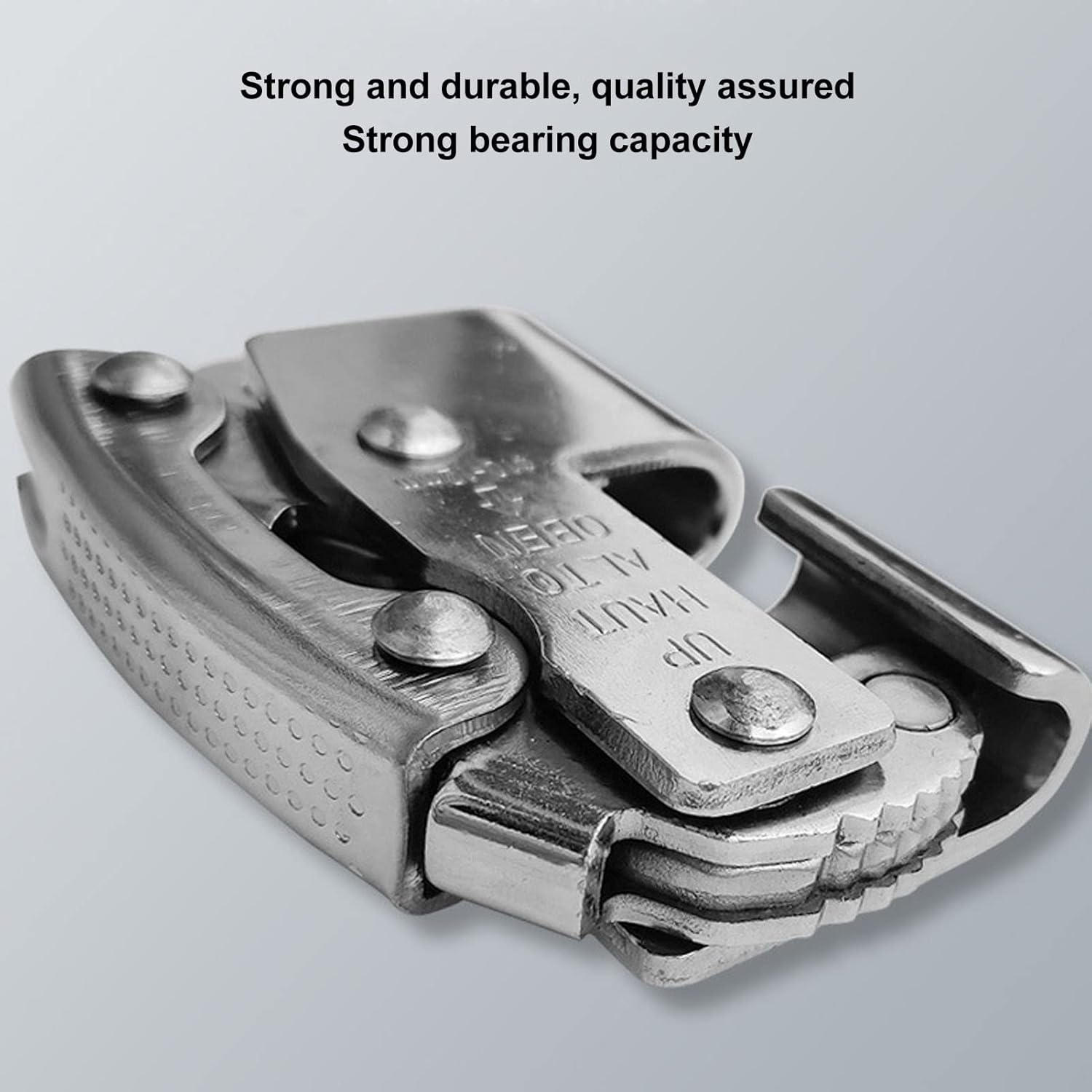 Climbing Self Locking Rope Grab, Alloy Steel Climbing anti Fall Rope Grab with Strong Bearing, Climbing Ascender for Rock Climbing Fire Rescuing Industrial Equipment image number 2