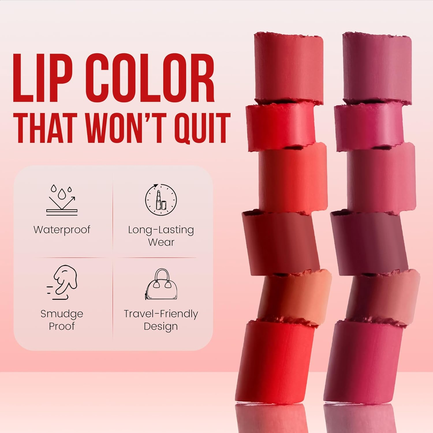 COLORS QUEEN Women'S 24 Hrs Colors Stay, Smudge Free, Long Lasting Non-Sticky and Dry, Transfer-Proof, Waterproof, Vegan and Cruelty Free Matte Lipstick (Wine) image number 3