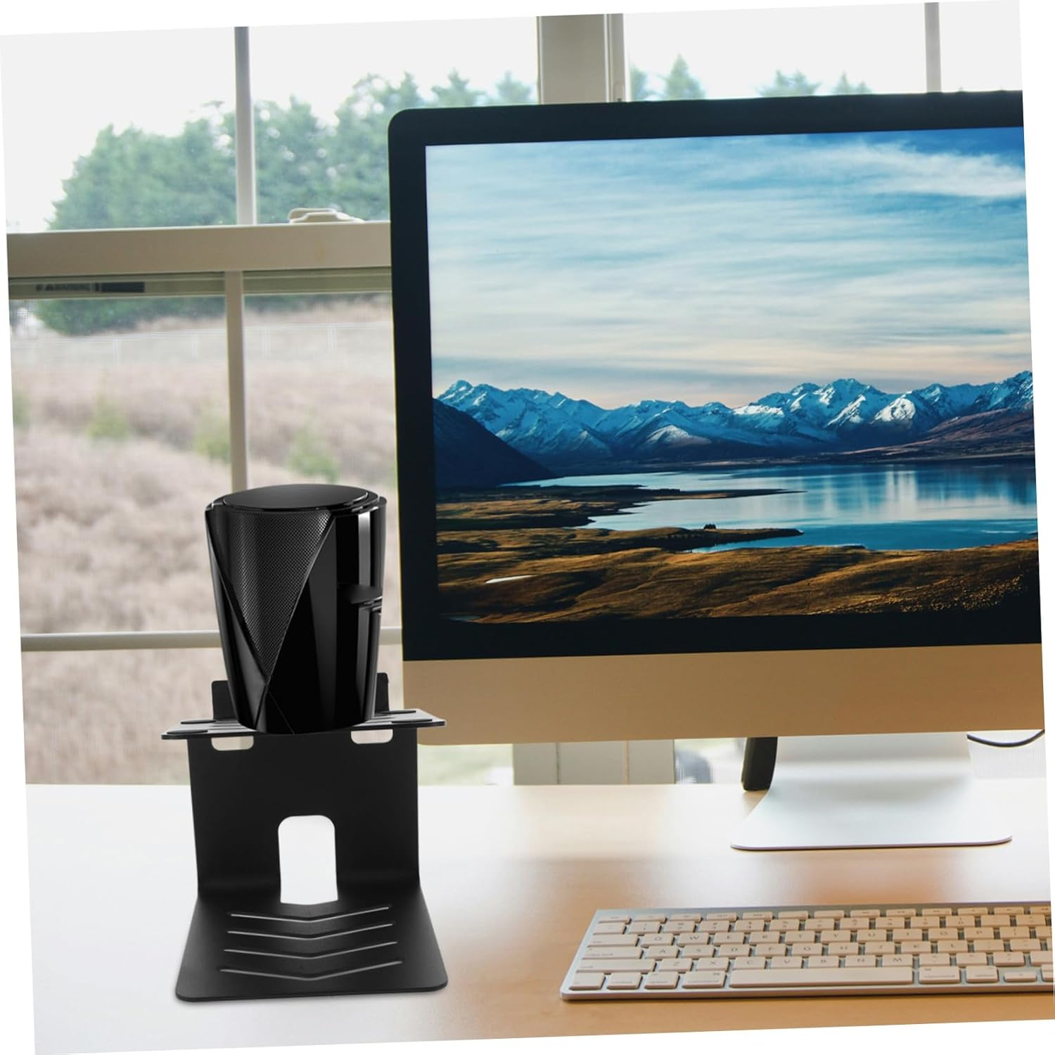 LALADEFIEE Metal Audio Speaker Stand Heightening Rack for Surround and Computer Speakers Monitor Desk Holder for Home Audio Setup Compatible with Bookshelf and Studio Monitors