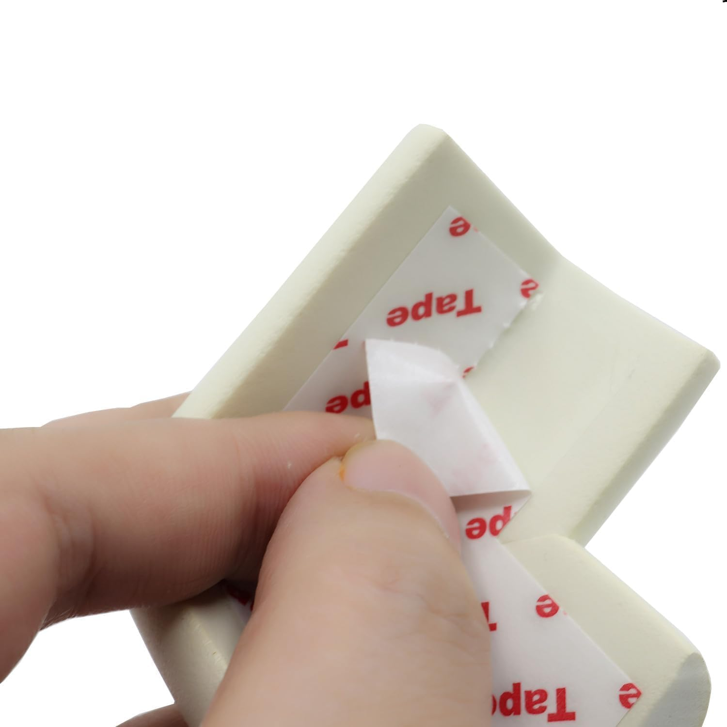 Foam Corner Protectors and Edge Guards for Proofing Furniture, Pre-Taped Safety Bumpers with Strong Adhesive, 4-Pack for Tables, Desks, Cabinets,White - Orevan image number 4