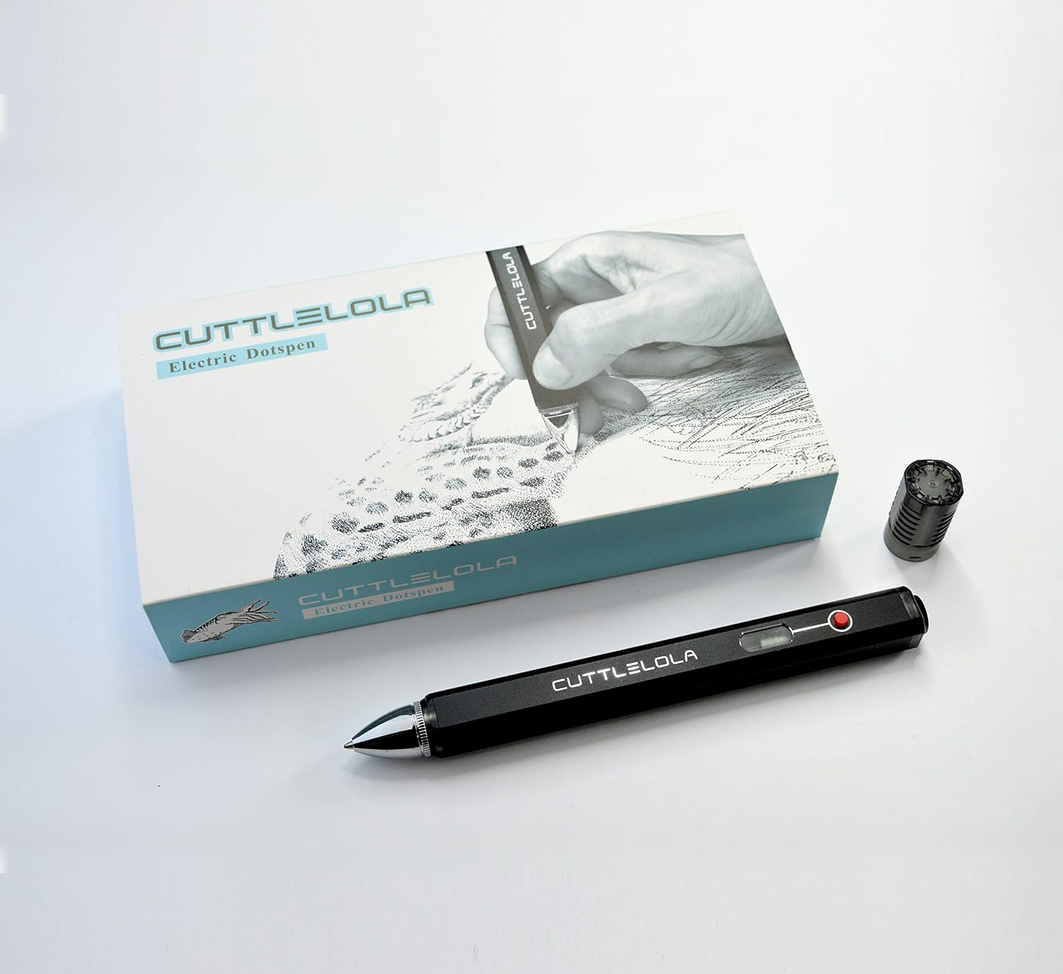 CUTTLELOLA Electric Dotspen II - the Black Knight, Rechargeable Pen for Artists, Hobbist, Tatooist. Use Electric Pen for Managa, Sketching, Stippling, Pen and Ink Drawing,Doodle Etc. image number 3