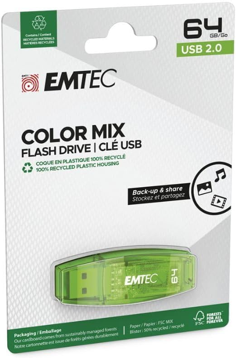 Emtec C410 WW USB 2.0 64GB Storage Stick image number 1