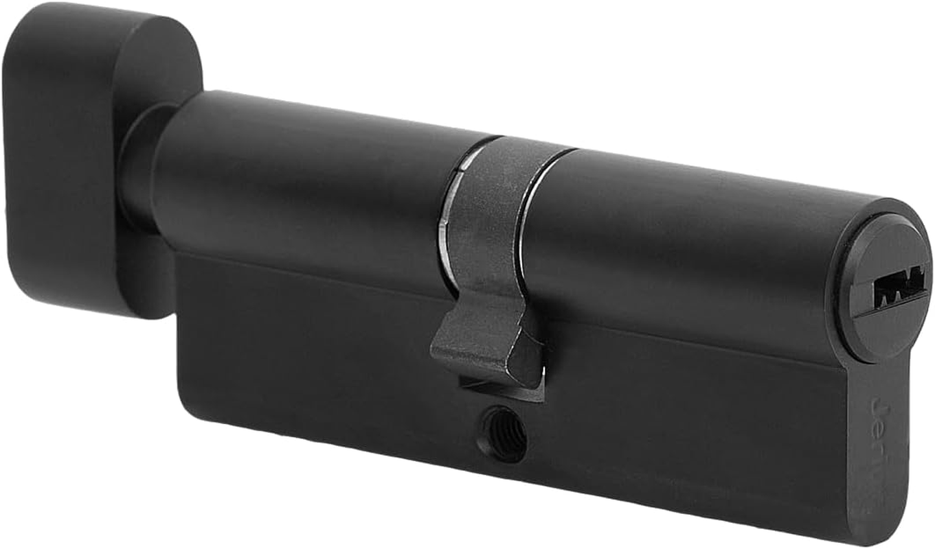 80Mm (35/10/35) Oil Rubbed Bronze (Black Color) Euro Cylinder with 5 Keys (Dimple), Single Open Copper Cylinder, Suitable for Wooden, Composite, UPVC or Aluminium Doors with a Euro Profile image number 7