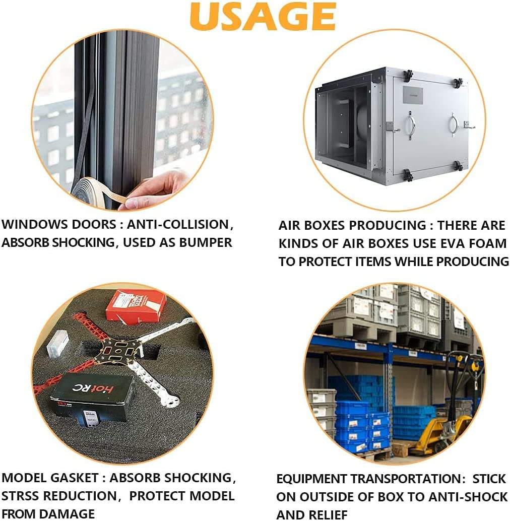 26 Feet Long High Density Foam Strip Self Adhesive Weatherstrip Insulation Foam Rubber Seal Strip,Waterproof,Plumbing, Cooling,Air Conditioning,Craft Tape(1/2 Inch Wide X 1/4 Inch Thick,2 Rolls) image number 5