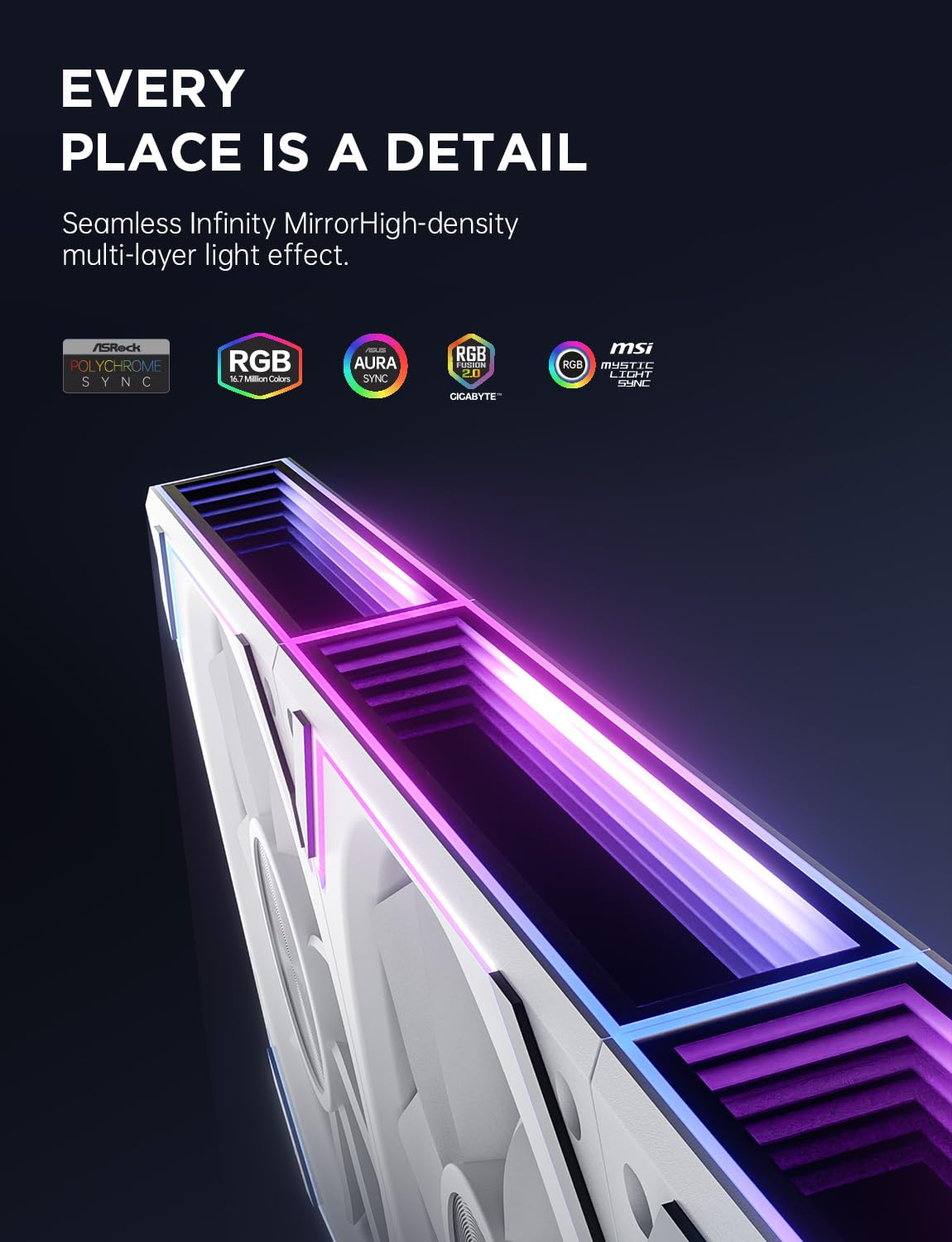 Asiahorse Dawn 120Mm Case Fan, ARGB PWM 1850RPM/71CFM Airflow, Forward & Reverse Blade Design, Low Noise, Precision HDB Bearings High Performance UNI PC Fan Modular Daisy Chain image number 1