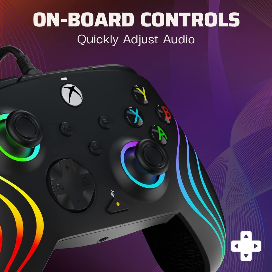 PDP XB Afterglow Wave Wired Controller for Xbox - Black image number 1