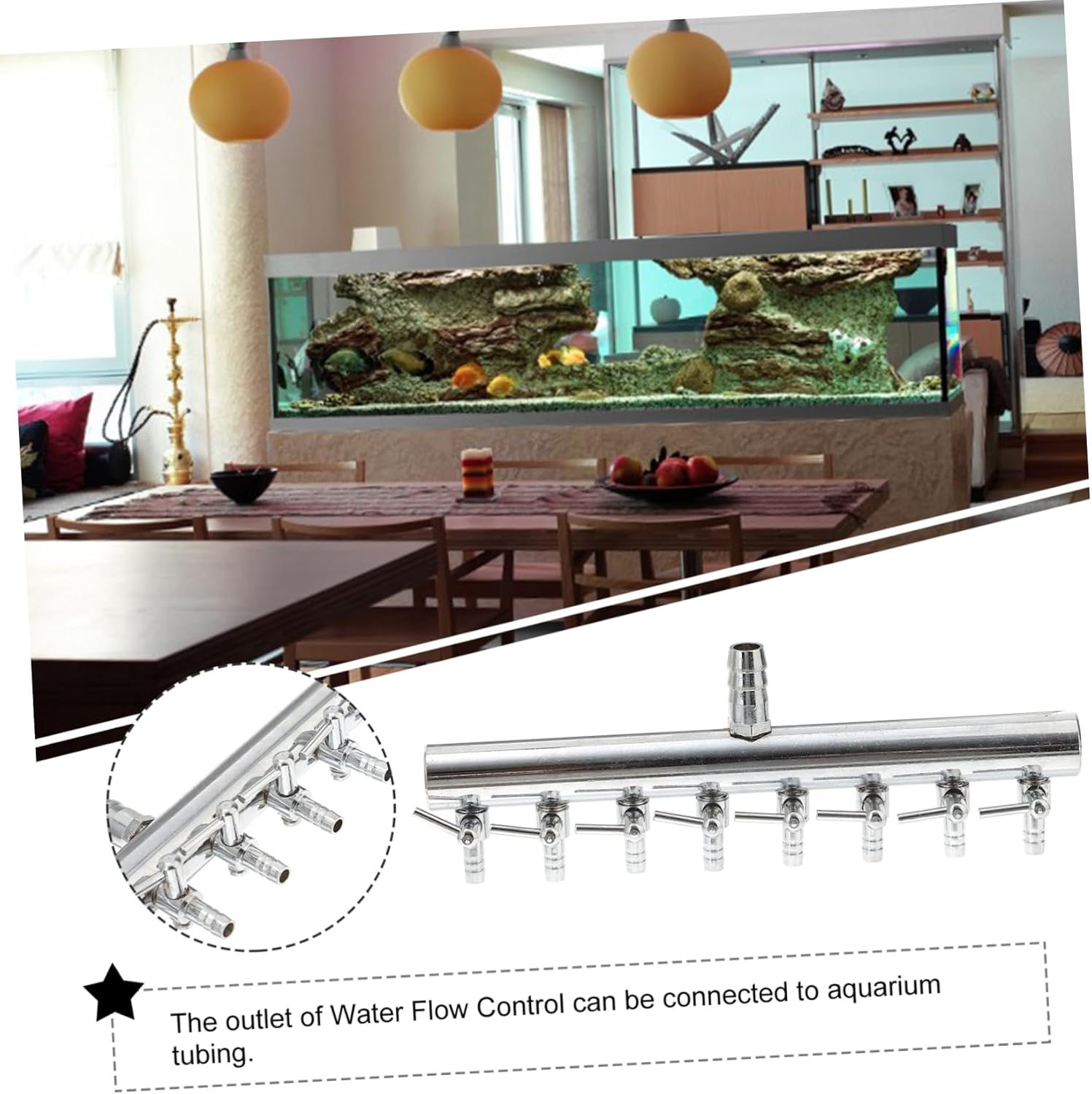 BESPORTBLE Aquarium Airline Splitter 8 to 4Mm Distributor Fish Pump Lever Control Manifold Tap image number 3