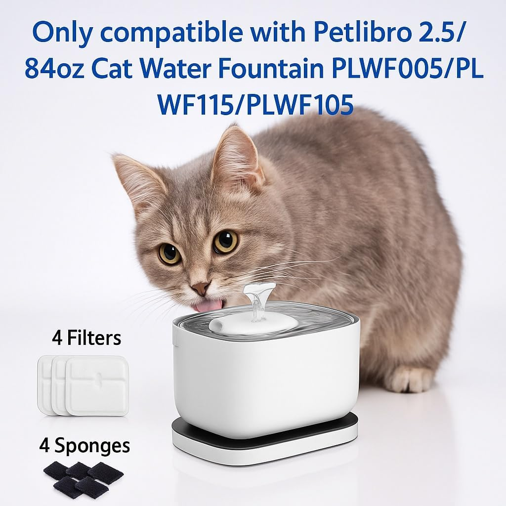 Unron 12-Pet Filter Multi-Pack, Compatible with PETLIBRO PLWF005/115/105 Cat Fountain Systems image number 3