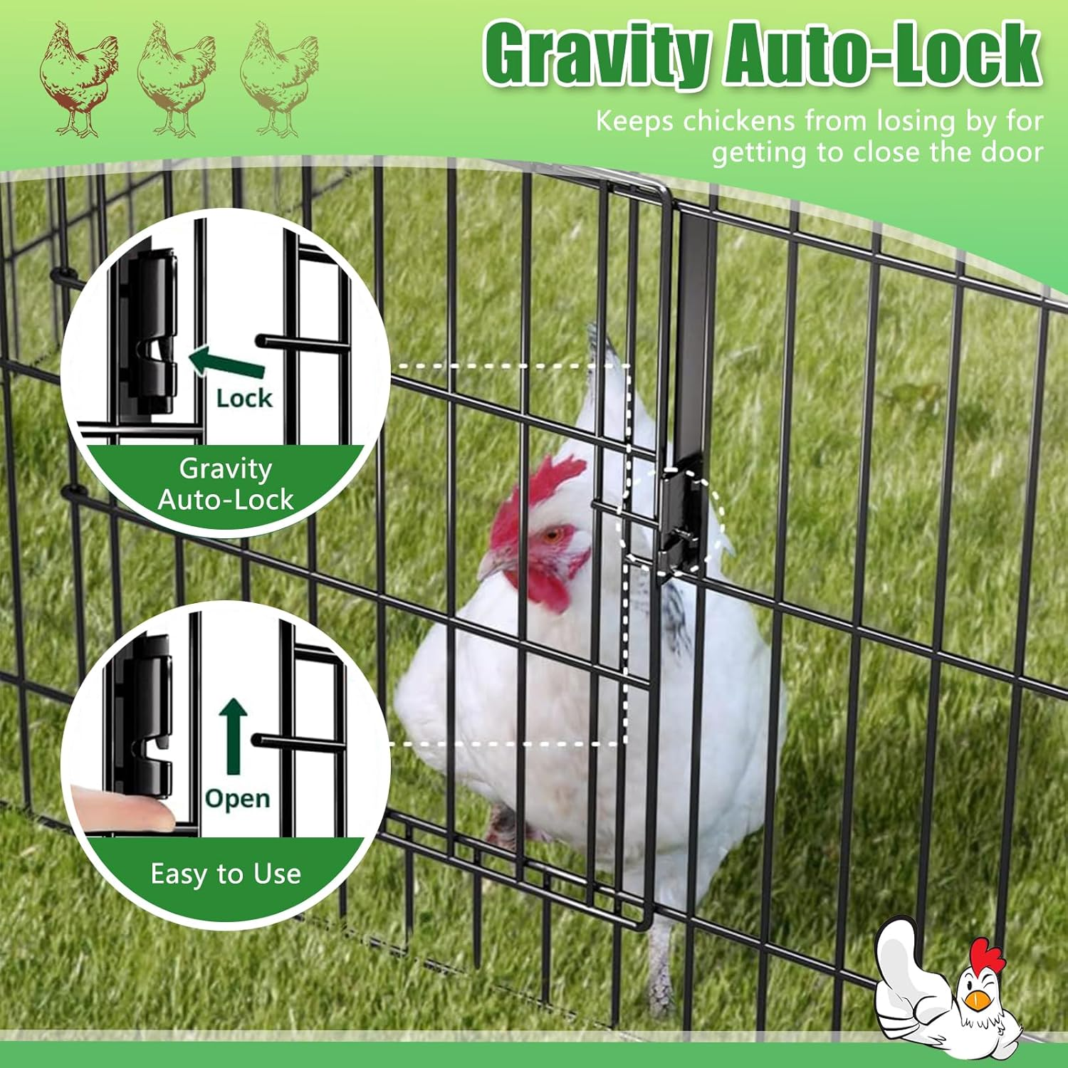 YSOAE Large Metal Chicken Coop, 220X100Cm Chicken Run Cage, Heavy Duty Duck Cages for Yard, Portable Chicken Pens Outdoor with Top, Enclosure Crate Backyard for Small Animals Duck Rabbit Hen image number 1