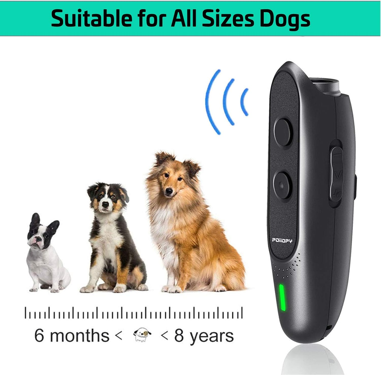 Anti Bark Device for Dog-Variable Frequency Ultrasonic Dog Bark Deterrent Rechargeable 2 in 1 Dog Barking Control Device Handheld Dog Training Tool Barking Behavior Trainer 16.4 Ft Range 100% Safe image number 3