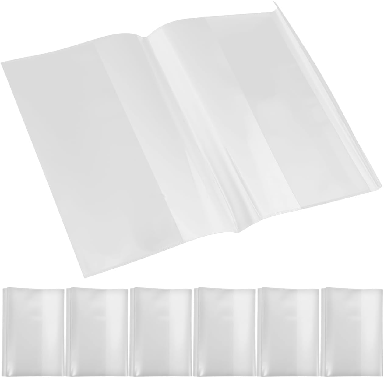 TEHAUX Clear Book Protective Cover - A4 Size Transparent Book Sleeve Adjustable Width Waterproof Plastic Cover for Textbooks and Paperbacks image number 2