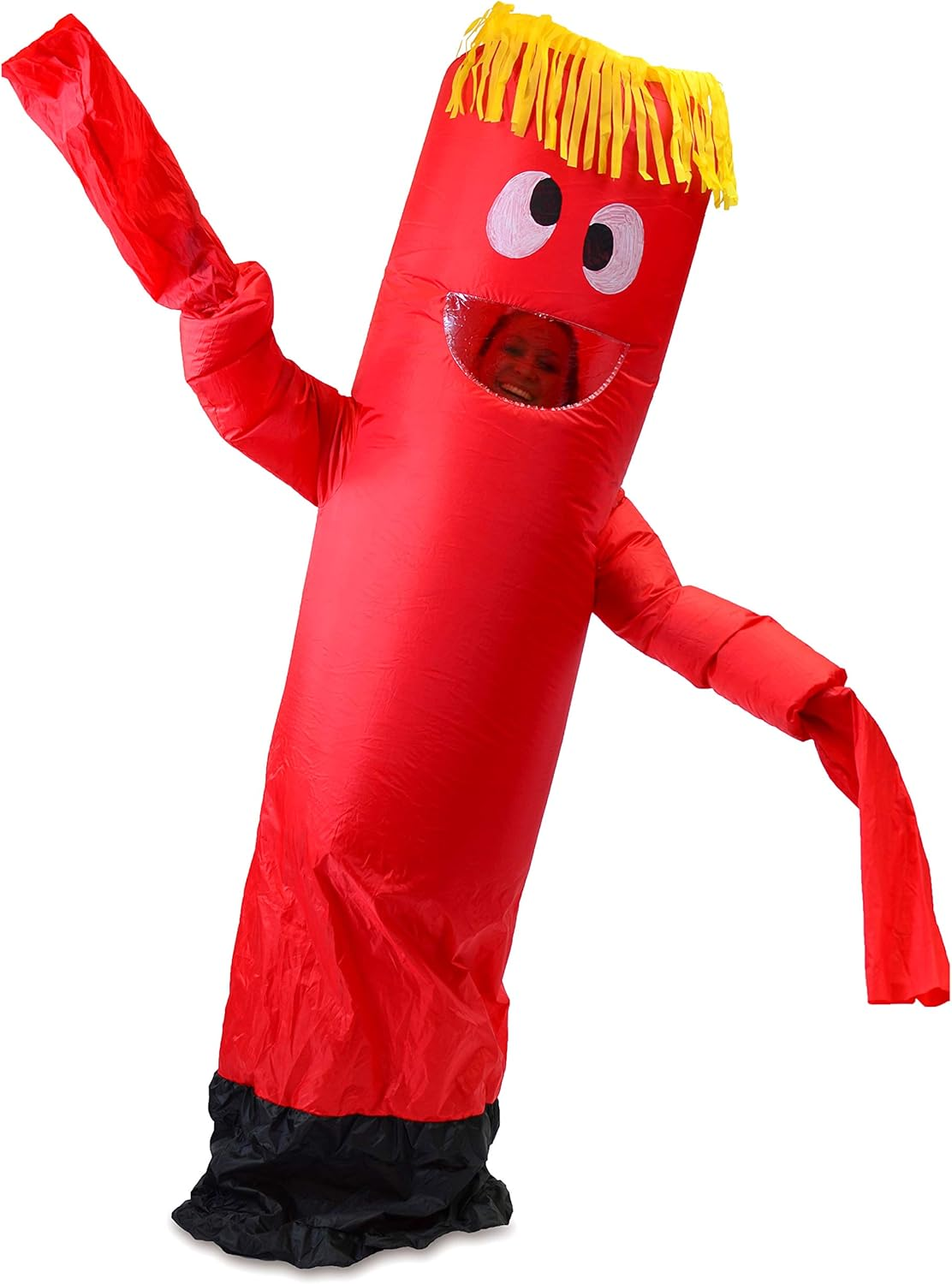 Spooktacular Creations Inflatable Costume Tube Dancer Wacky Waiving Arm Flailing Halloween Costume Adult Size - Red image number 5