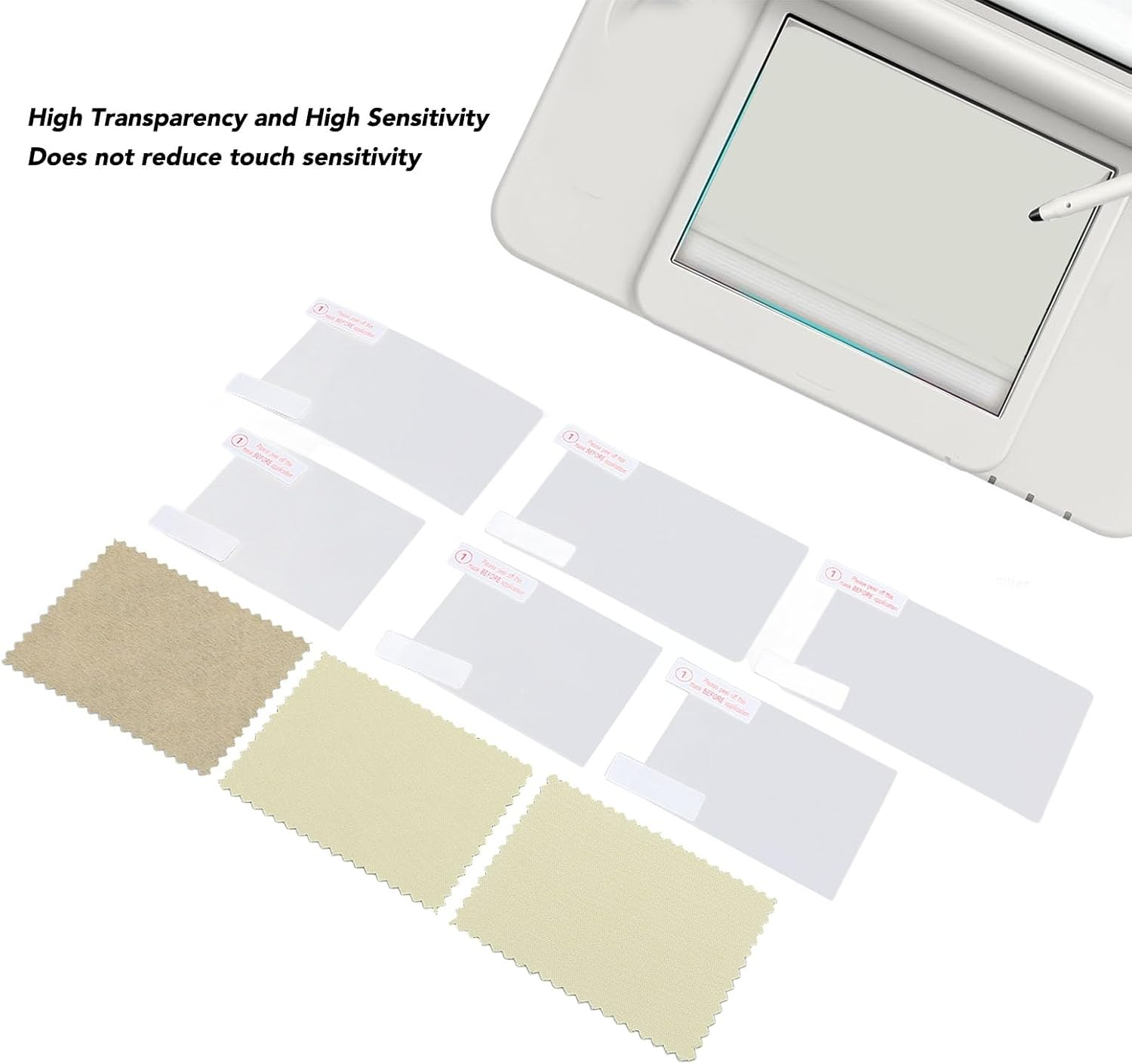 Screen Protector for New 3DS Console Handheld System, 3 Sets, 9H Tempered Glass, Anti-Scratch, Transparent HD Clear, Game Machine Screen Film image number 1