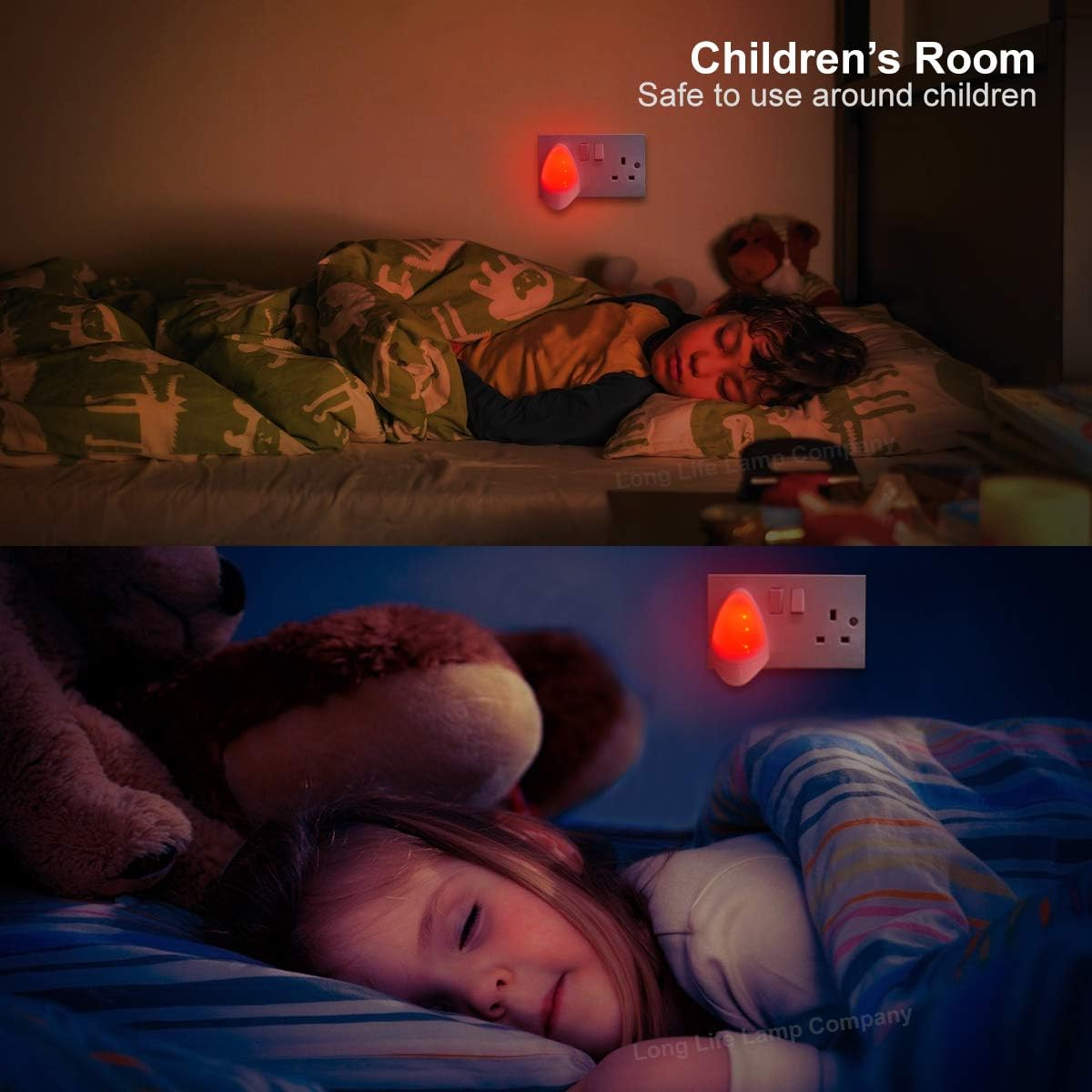 Red Automatic LED Night Light - Plug in & Energy Saving Dusk 2 Dawn LED Night Light Sensitive Night Light image number 4