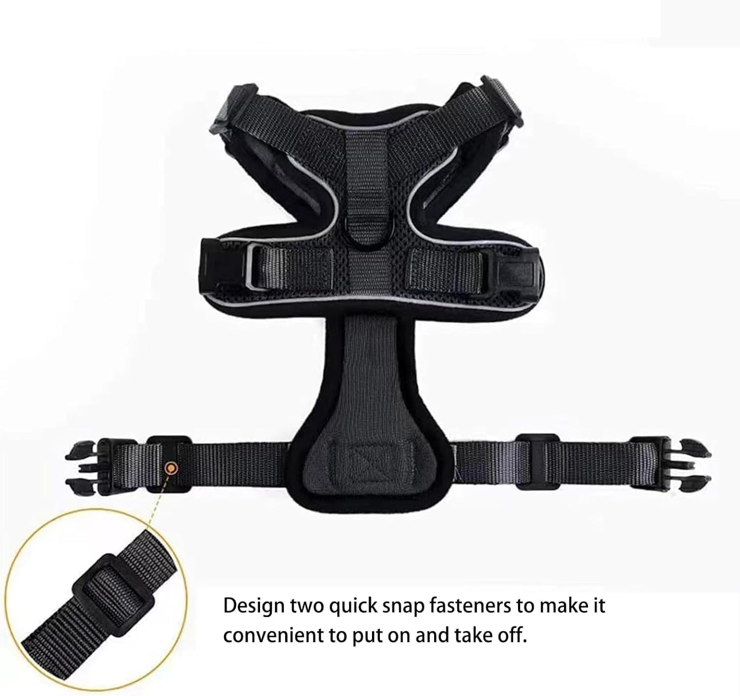 Yxvyxymyxxg Cat Harness and Leash Escape Proof Design Adjustable Vest with Reflective Strips Breathable Soft Jacket for Small Cats XS Size Black image number 4