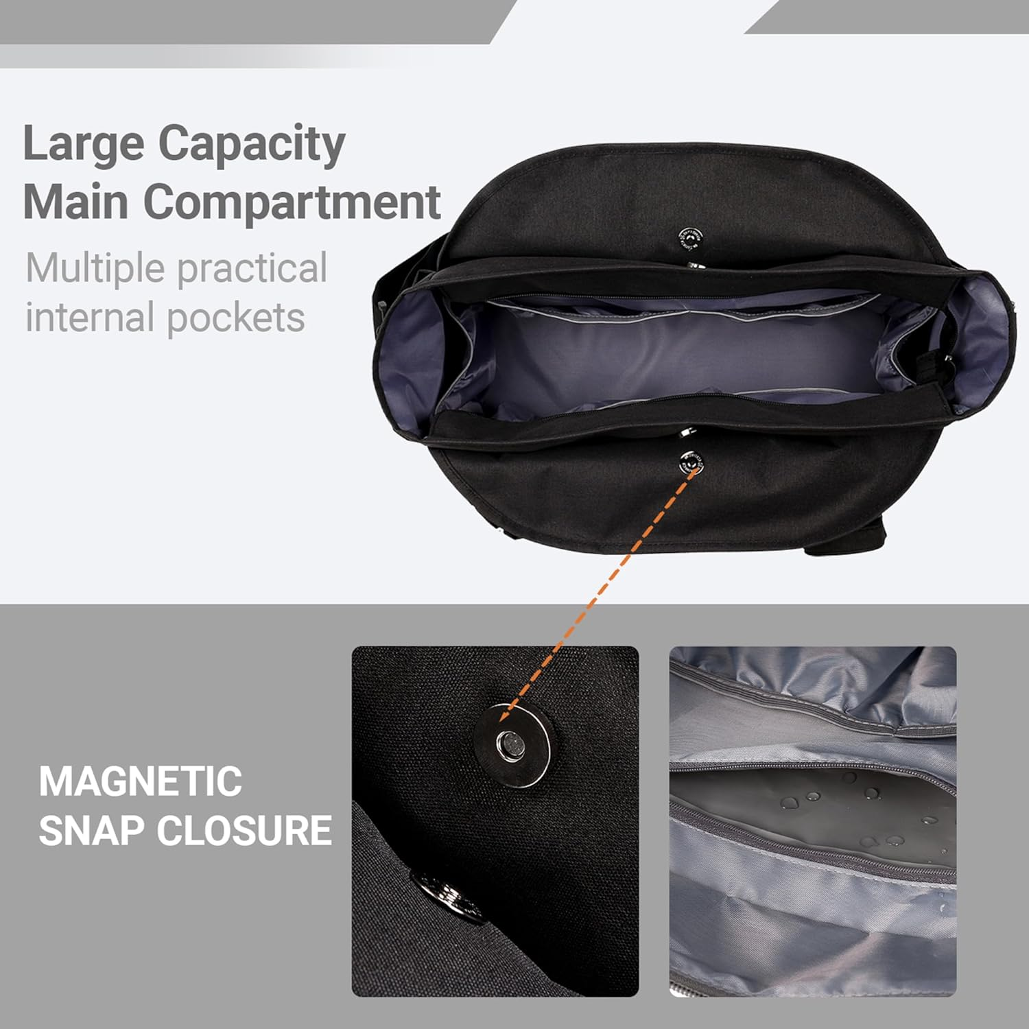 Horsande Women'S Teacher Bag, Work Bag, Women'S Office, Teacher Bag Large with Laptop Compartment, School Bag for Teacher, Work Bag for School, Black - Black image number 5