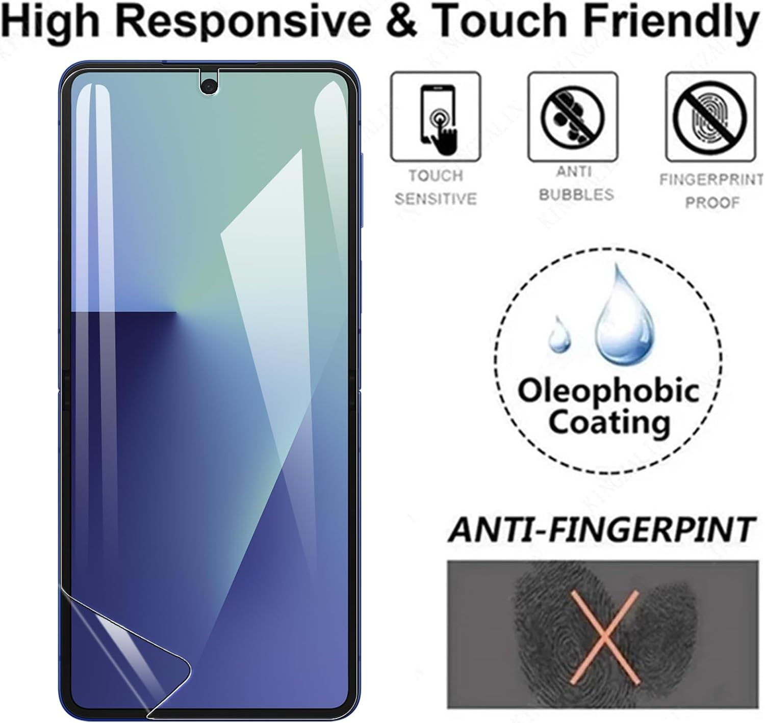 Electro-Weideworld Screen Protector for Samsung Galaxy Z Flip 7/Flip7, 3 Pack HD Clear Bubble-Free Anti-Scratch inside Screen Film for Galaxy Z Flip 7[Self-Healing] image number 4