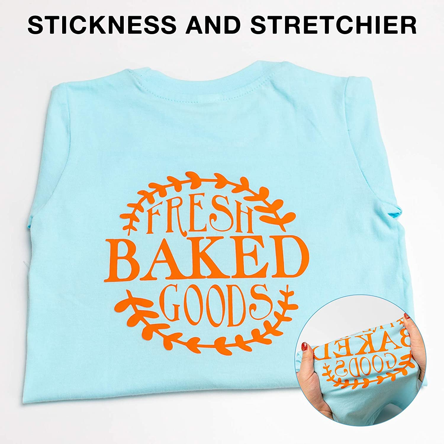 Heat Transfer Vinyl - 12" X 5Ft Black HTV Roll for Silhouette Cameo, T-Shirts & Bags - Easy to Weed & Cut for Heat Vinyl Clothing Design image number 2