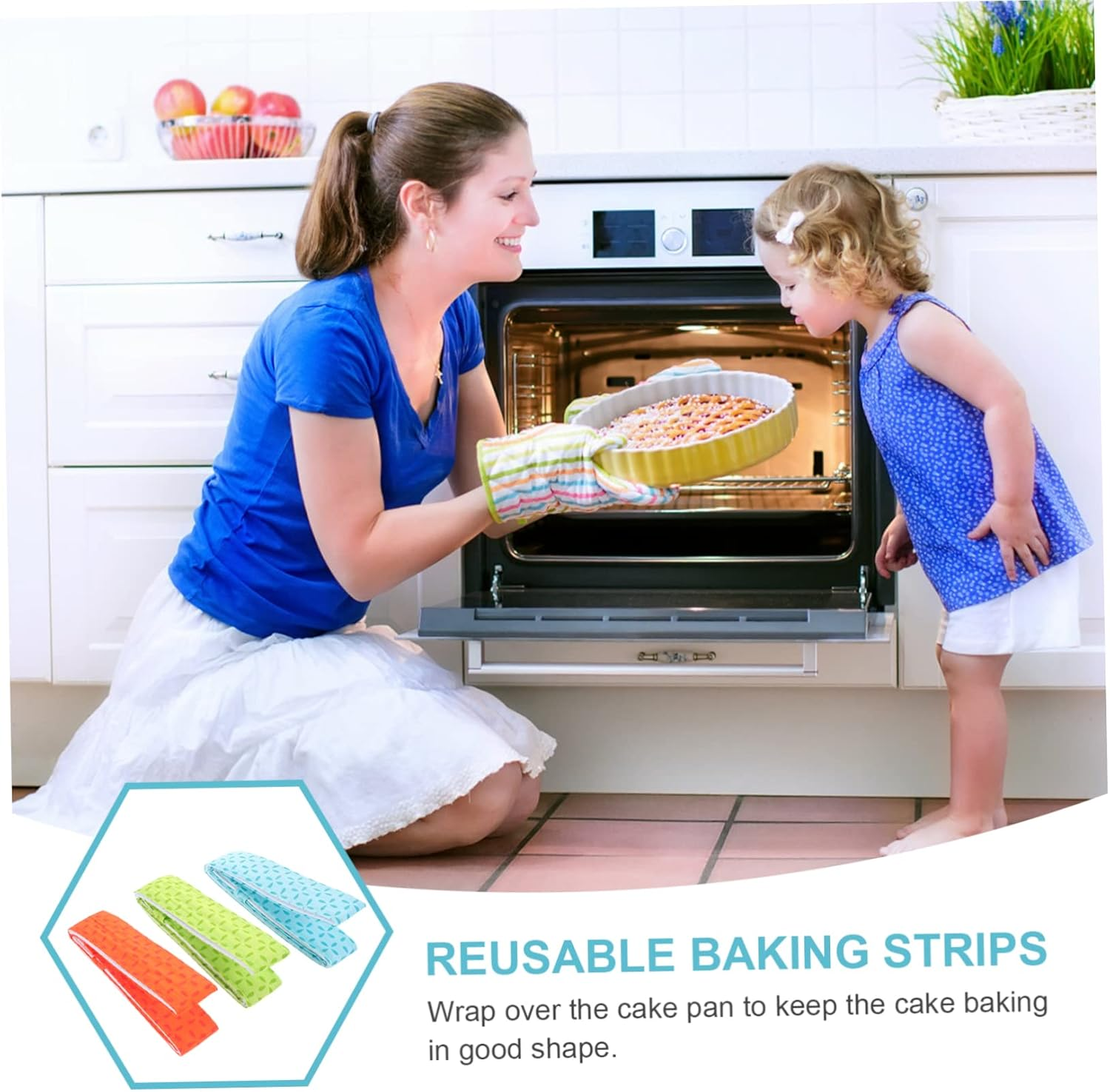 Alipis 3Pcs Tin Anti-Deformation Bake Even Strips Absorbent Thick Cake Strips Cake Pan Protector Wire Rod Cloth Tool Baking Tray Protection Strap Cloth Cake Pan Protection Strap, AUIA2U03XAYG7E5594019DSE3 image number 5