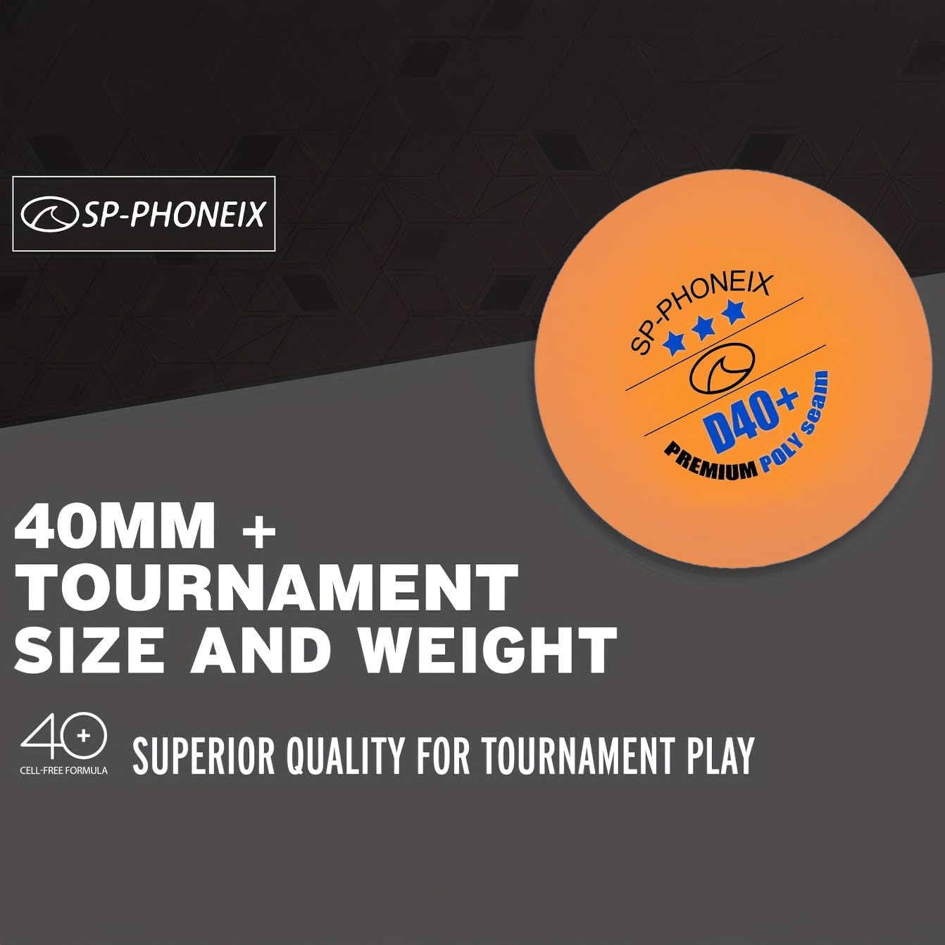 SPP 3 Star 6PCS Table Tennis Balls Professional Pingpong Ball Training Ball 40+ Ping Pong Balls for Competition and Recreational Play with a Bag - Orange image number 5