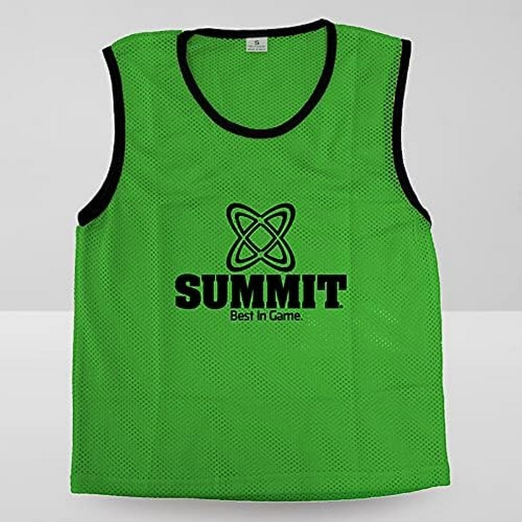 Summit Mesh Bib &ndash; Lightweight Singlet-Style Training Bibs with Breathable Mesh Construction, High Visibility and One-Size Fit for Schools, Clubs or Games &ndash; 4-Pack, Green, One Size