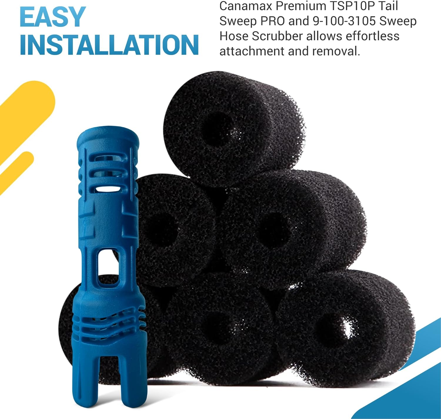 Canamax TSP10P Tail Sweep PRO and 6 Packs 9-100-3105 Sweep Hose Scrubber - Compatible with Polaris Pressure-Side 3900 Sport, 380, 360, 280, and 180 Pool Cleaners image number 3
