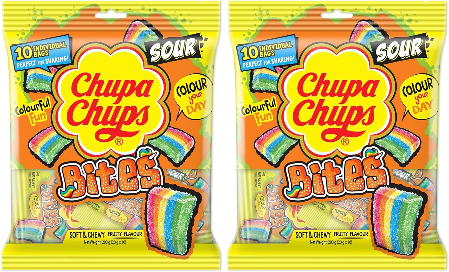 Chupa Chups Sour Bites in Share Bag, 200 G (10-Units) (Pack of 2) image number 1