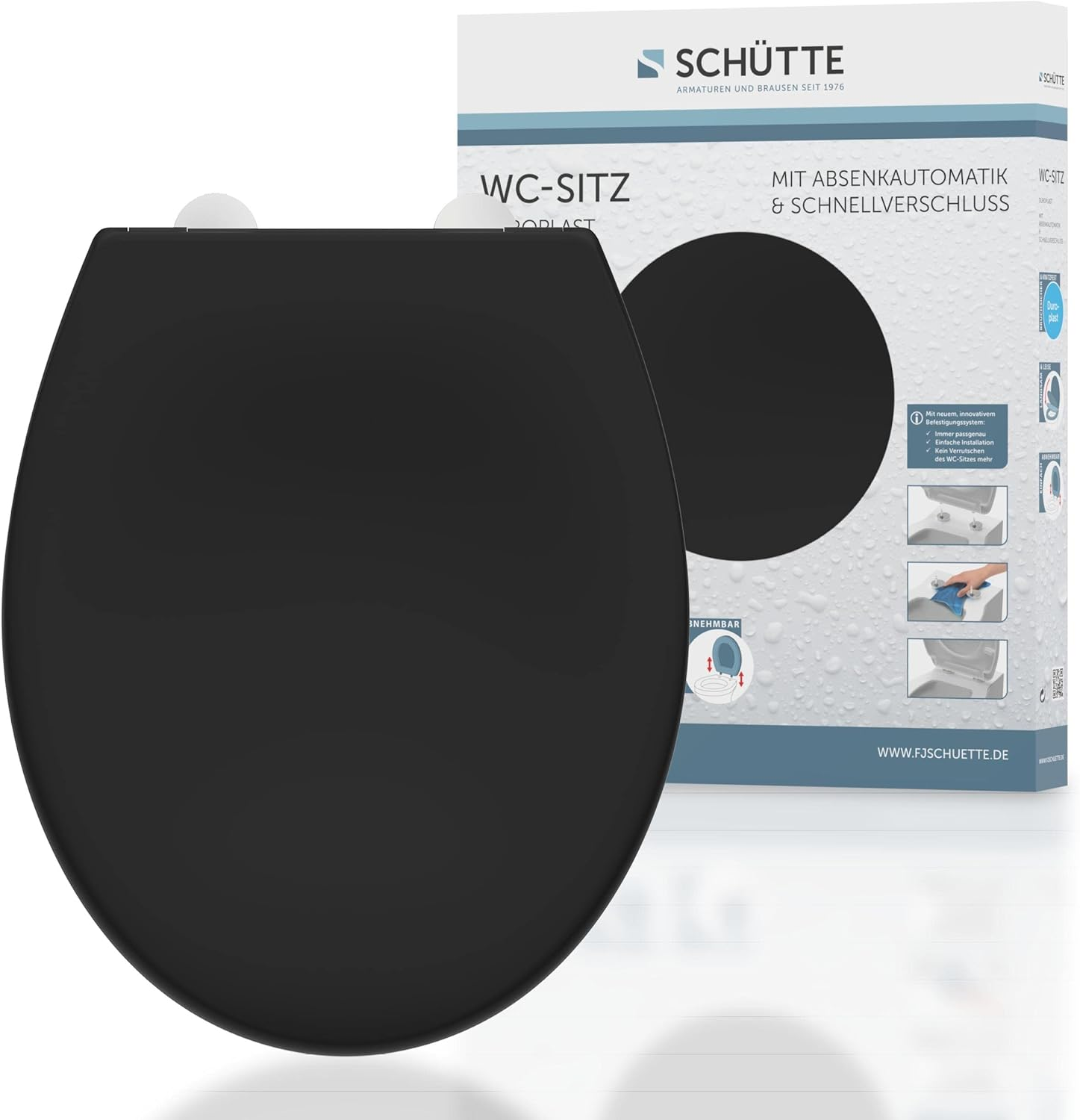 SCH&Uuml;TTE Duroplast Old Wood 82368 Toilet Seat with Soft-Close Mechanism and Quick Release for Easy Cleaning Maximum Load of Toilet Seat 150 Kg Wood Effect Motif