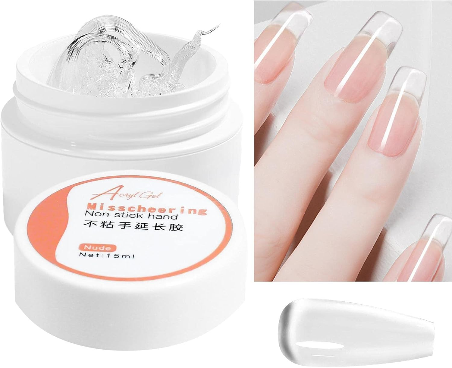 Nail Gel Polish - Nail Gel Extension and Modeling | Builder Base Gel Nail Enhancement, Decoration Glue Manicure at Home, 15Ml Seta-Au image number 6