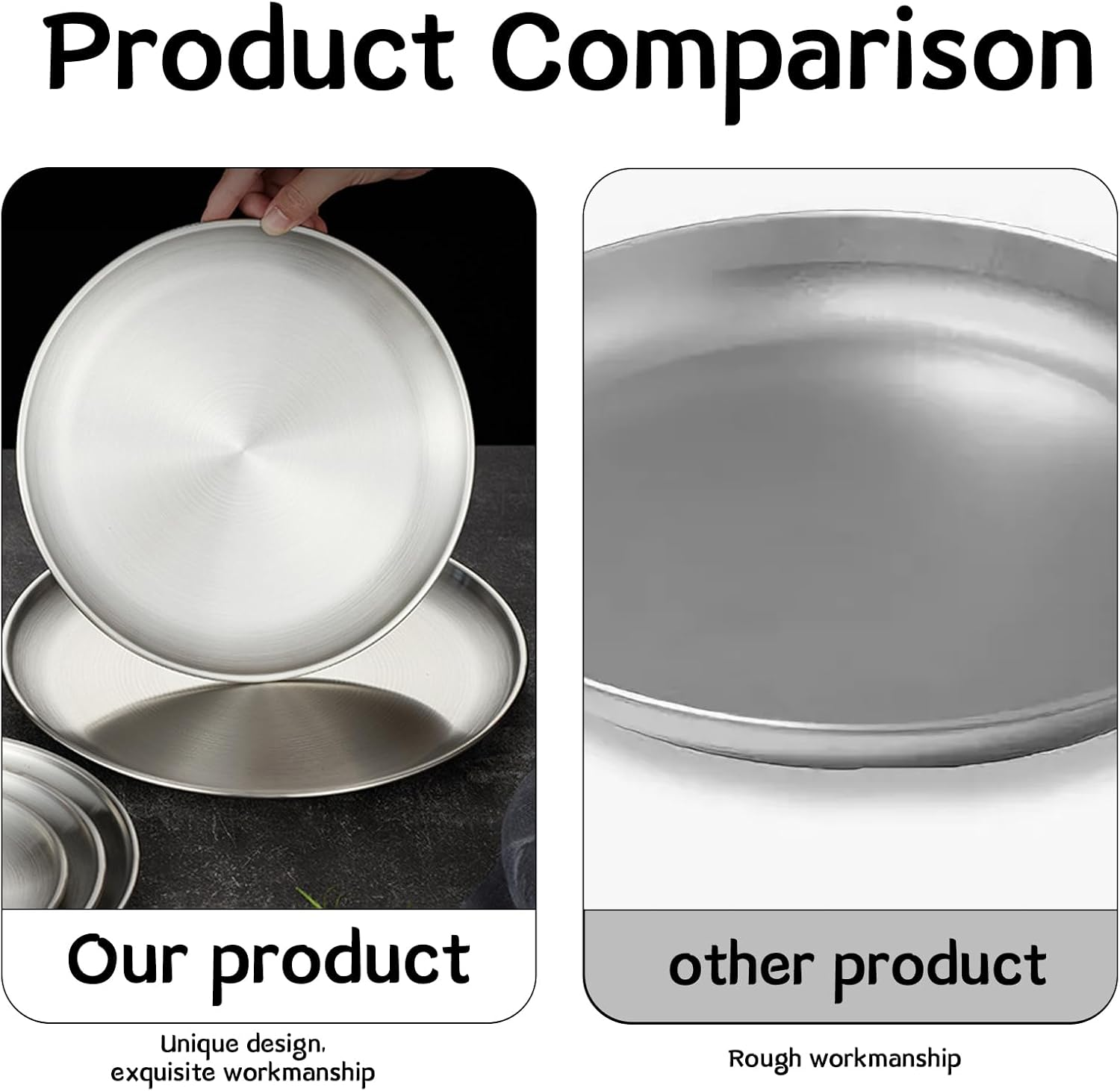 Pack of 2 Cat Bowls, Flat Metal, Cat Bowl, Drop-Proof, Easy to Clean image number 2