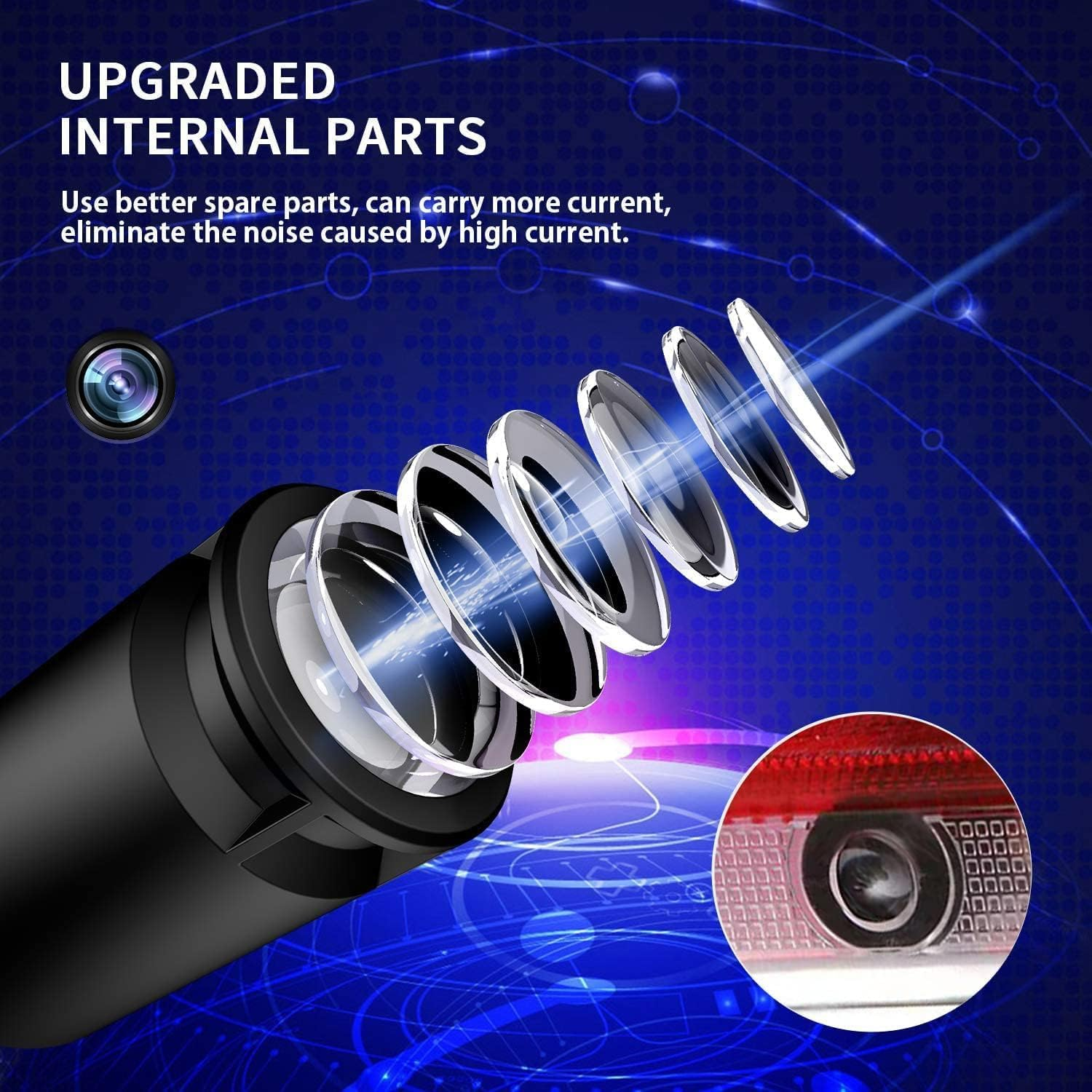 For Mercedes W176 W177 W205 S205 W212 W213 W242 W246 W247 W166 LED Projector Entry Lighting Door Logo Laser Door Light Pack of 2 (Benz-Circle) - Affalter image number 6