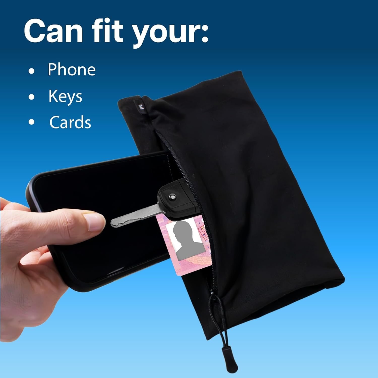 MMOBIEL Phone Holder for Running Stretchable - Size M - Armband 8 to 12 Inch Arm Circumference - Sports Armband Arm Phone Holder for Running, Cycling and Other Sports for All Phones - Black image number 6