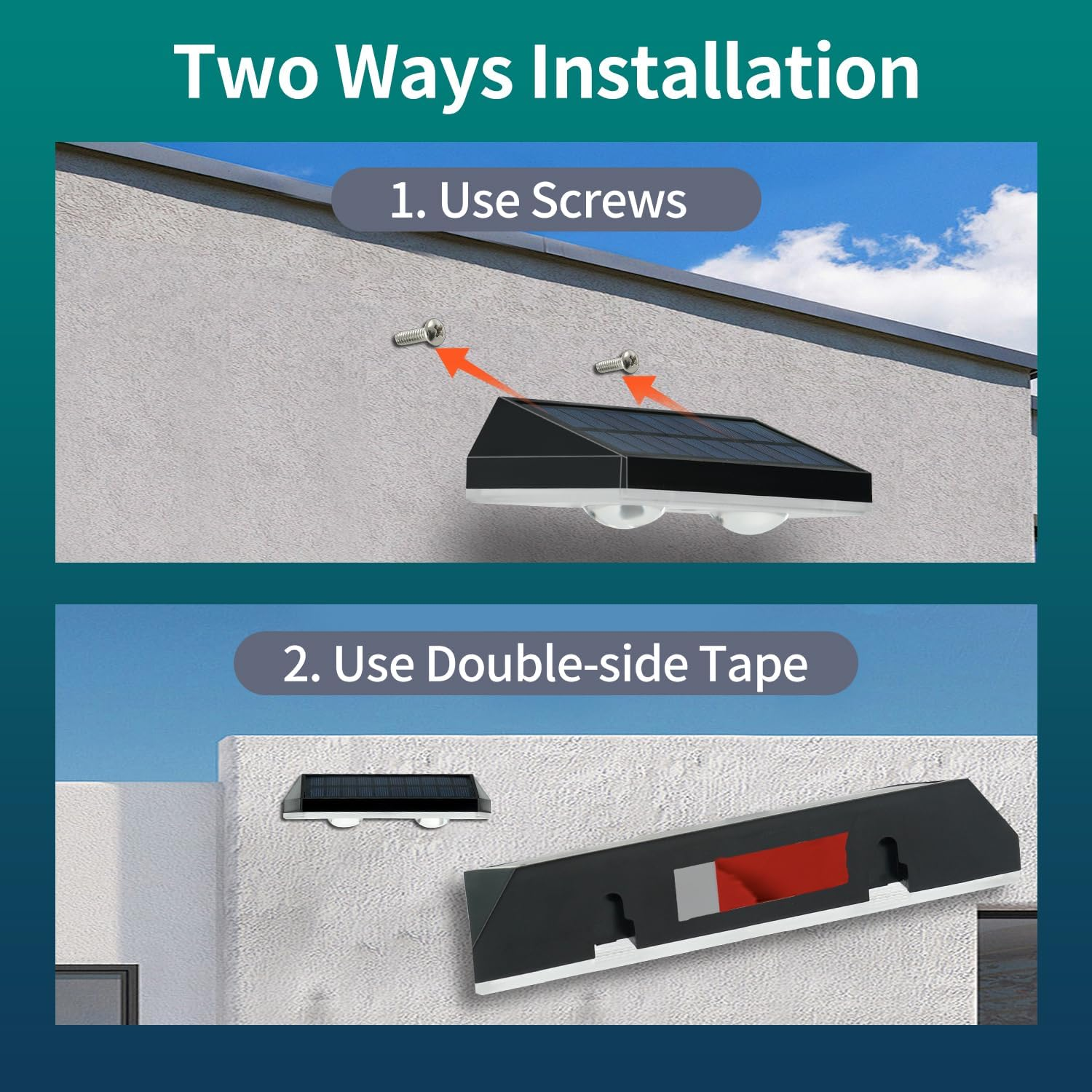 Solar Fence Lights Outdoor Garden, 8 Modes Solar Wall Lights Warm White & RGB Colors Waterproof Solar Lights for Outside, Backyard, Patio, Deck, Stair, Step, Railing (6 Pack) image number 6