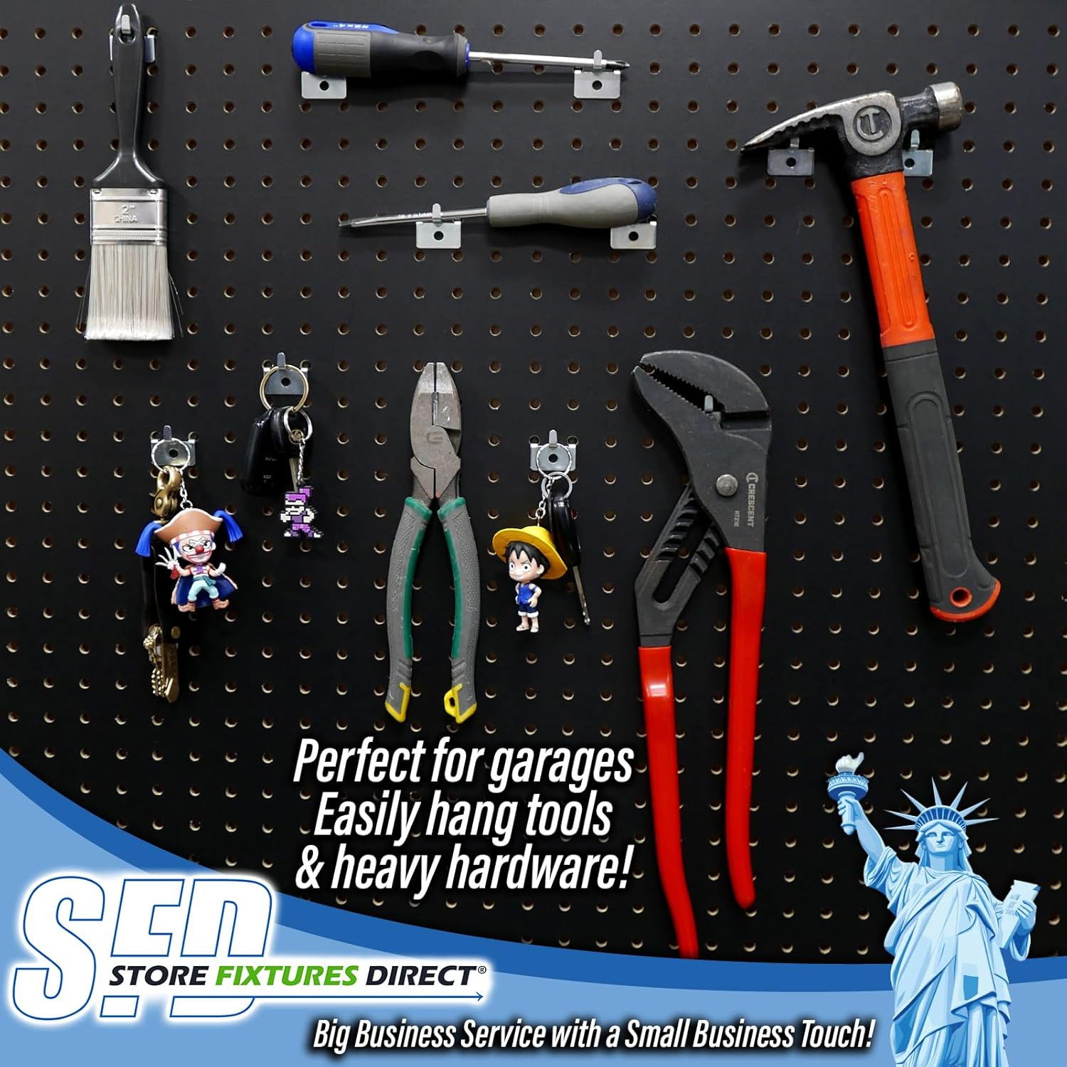 Pegboard Utility Notch Hook - Picture Hanger for Slatwall & Peg Wall - 25 Pack image number 4