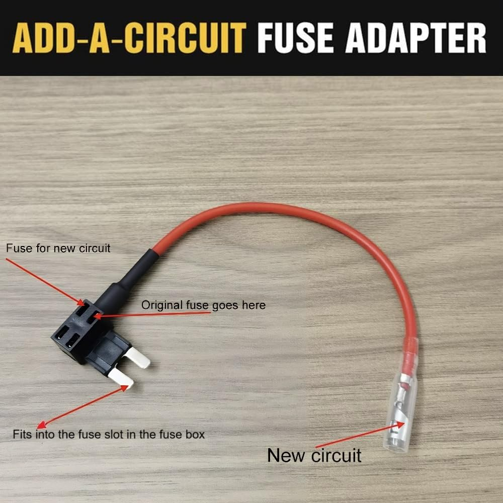 10 Pack Micro2 Add-A-Circuit Fuse Tap Kit with Fuse Puller &ndash; Automotive Piggy Back Fuse Holders with Wire Harness for Car, Truck, SUV, Caravan, Boat Ozchillon (10, 10AMP) image number 4