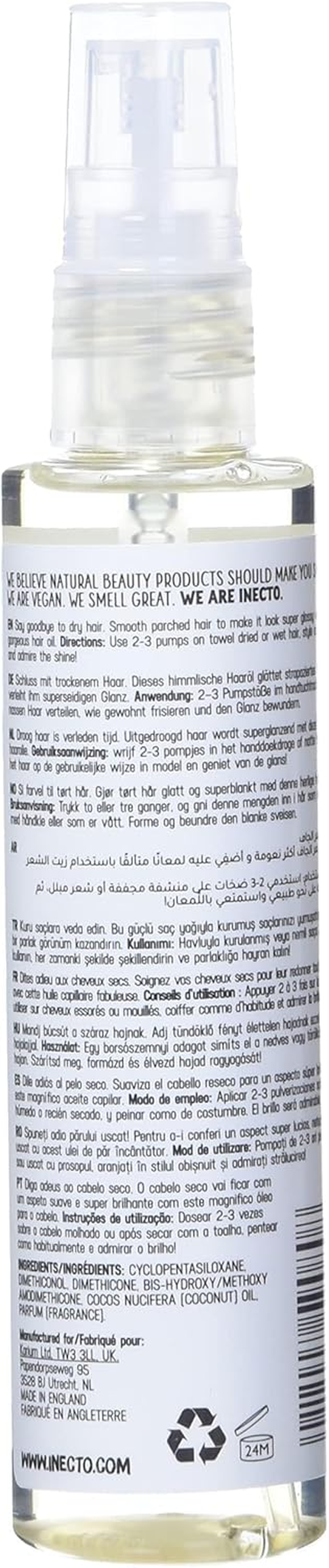 Provoke Inecto Naturals Divine Shine Coconut Hair Oil, 100 Ml (Pack of 2) image number 3