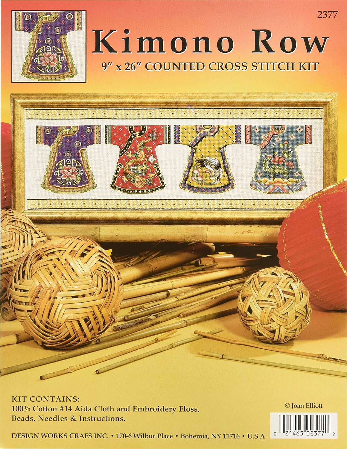 Design Works Crafts Kimono Row Counted Cross Stitch Craft Kit 9'' X 26''