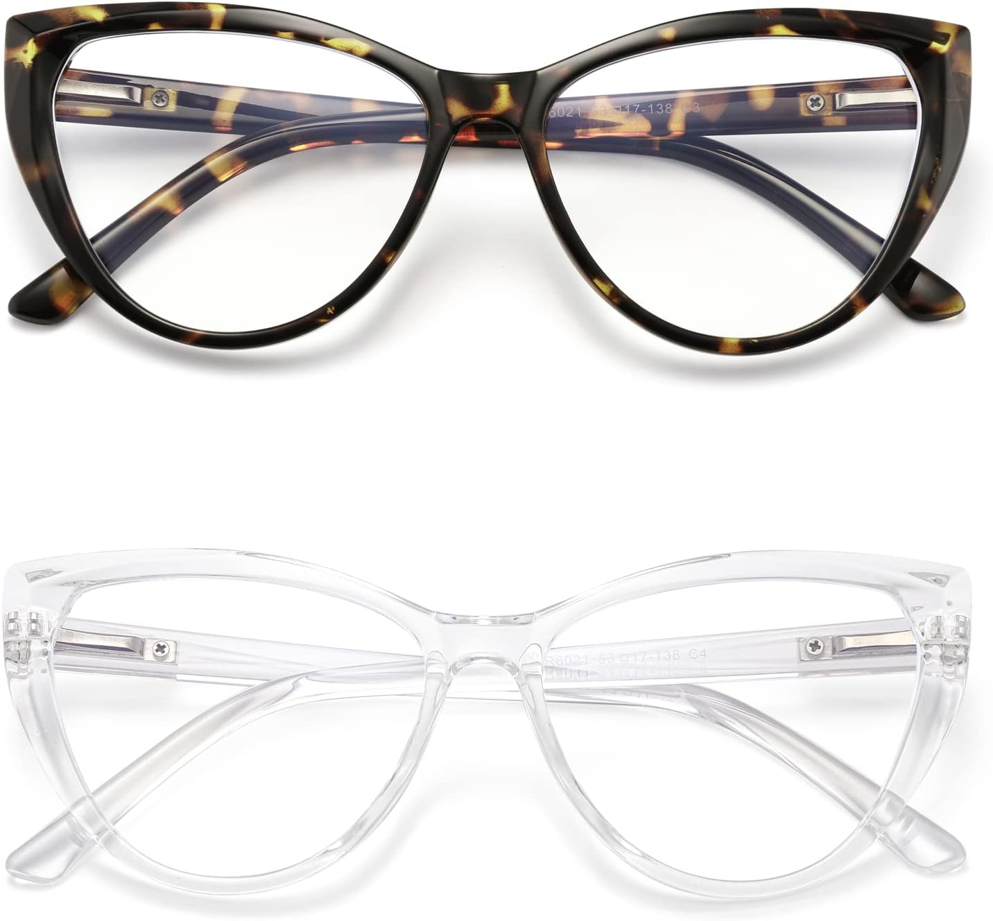 TEAPLMTT 2 Pack Cat Eye Blue Light Blocking Glasses for Women Trendy TR90 Frame anti Blue Ray Eyesatrain Computer Eyeglasses