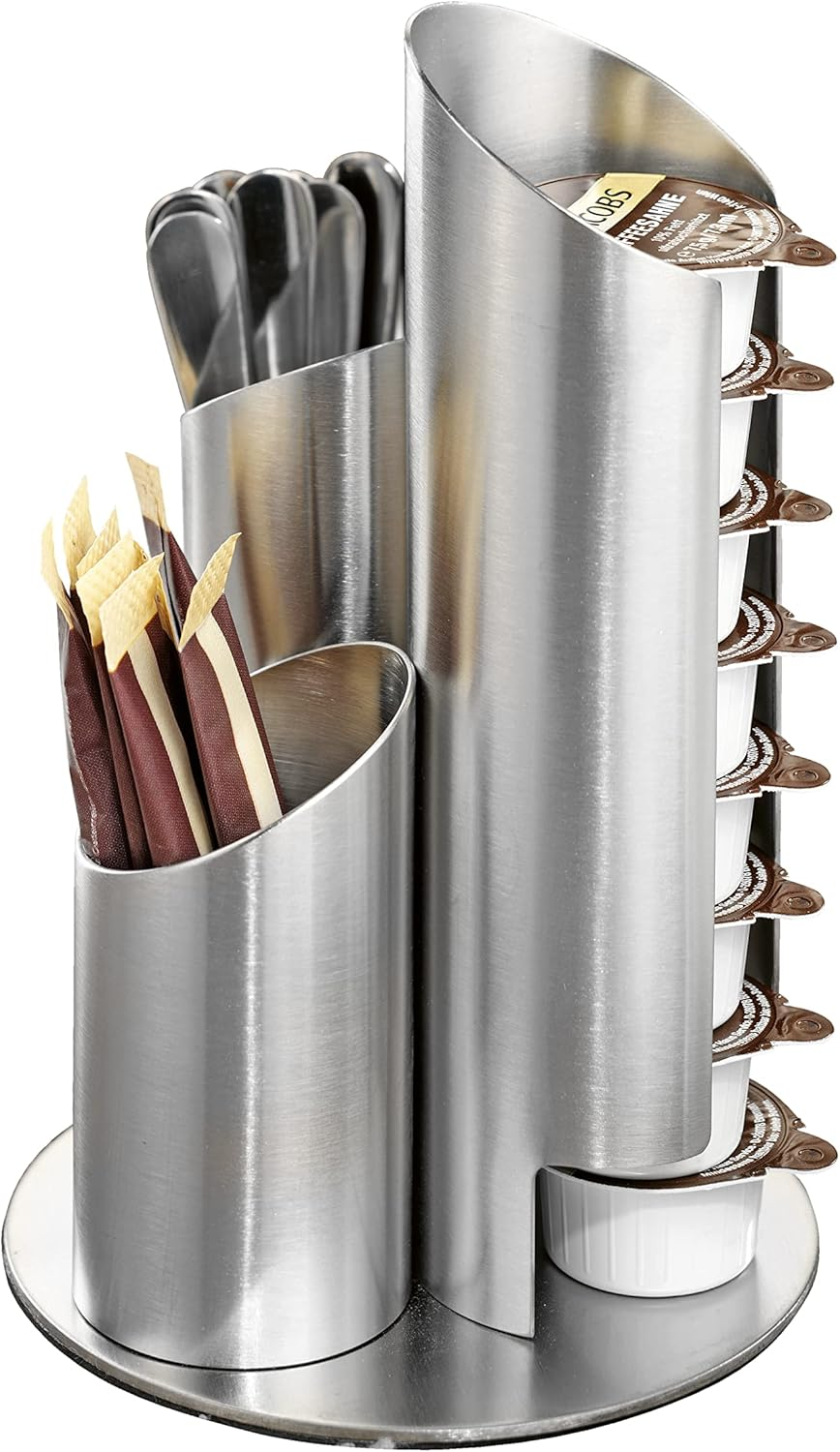 Esmeyer 400-2647 Multi Matt Stainless Steel Portion Dispenser for Milk Jars, Sugar Bags and Stirrers