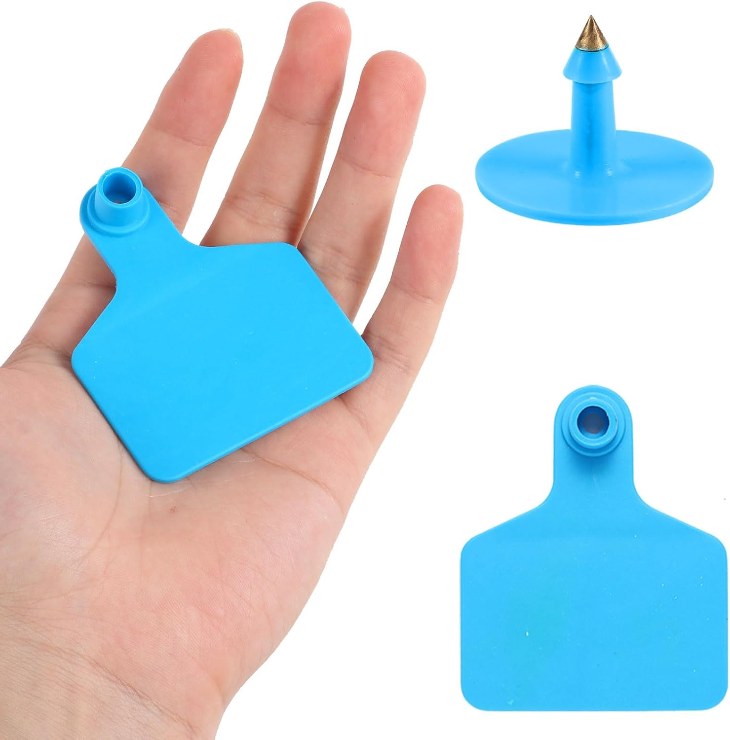 100PCS Large Plastic Livestock Ear Tags - ID Tags for Cattle, Sheep, Goats, Pigs - Red