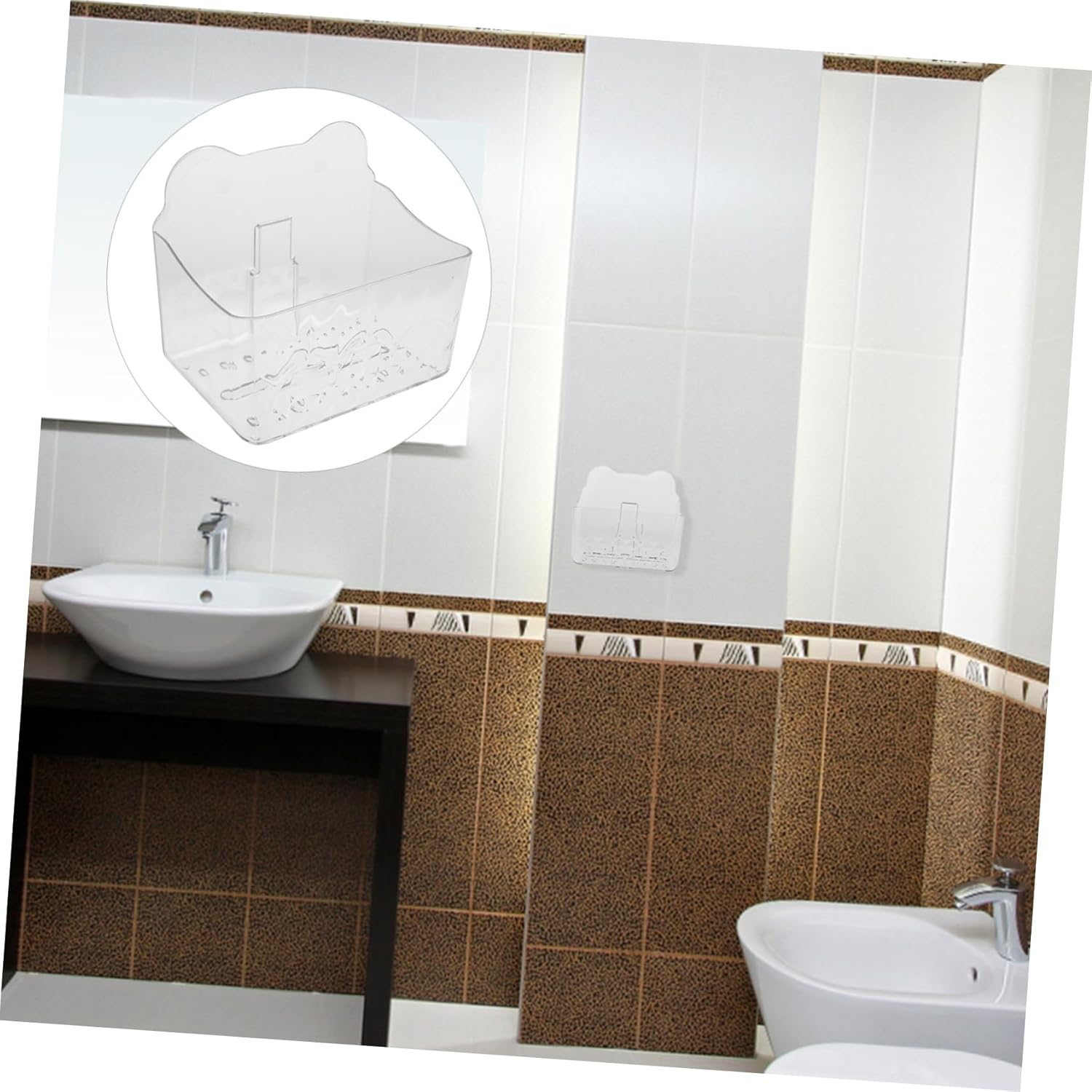 Wall-Mounted Tissue Storage Box Nodrill Multi-Use Holder for Bathroom Kitchen and Toilet image number 4