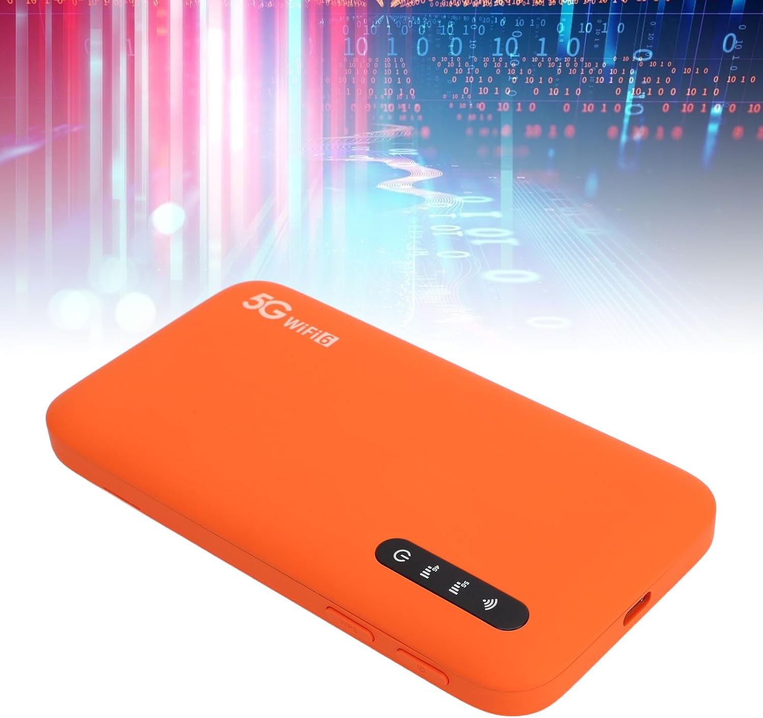 5G Wifi6 Mobile Hotspot Router, Dual Band High Speed Mobile Hotspot Device with SIM Card Slot and Hot Swappable Support 16 Devices 6100Mah Portable Wifi Device for Travel image number 2