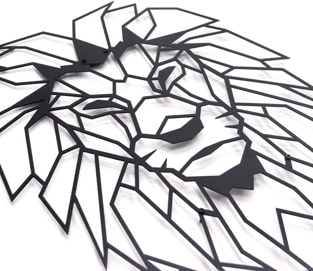 Hoagard Lion Head Geometric Metal Wall Art 40Cm X 51Cm Geometric Metal Wall Art & Wall Decoration Living Room, Bedroom, Game Room, Garden or Entryway image number 3