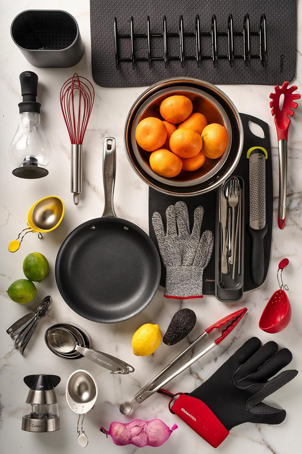 Cuisipro 74708605 Serving Silicone Tongs, Red